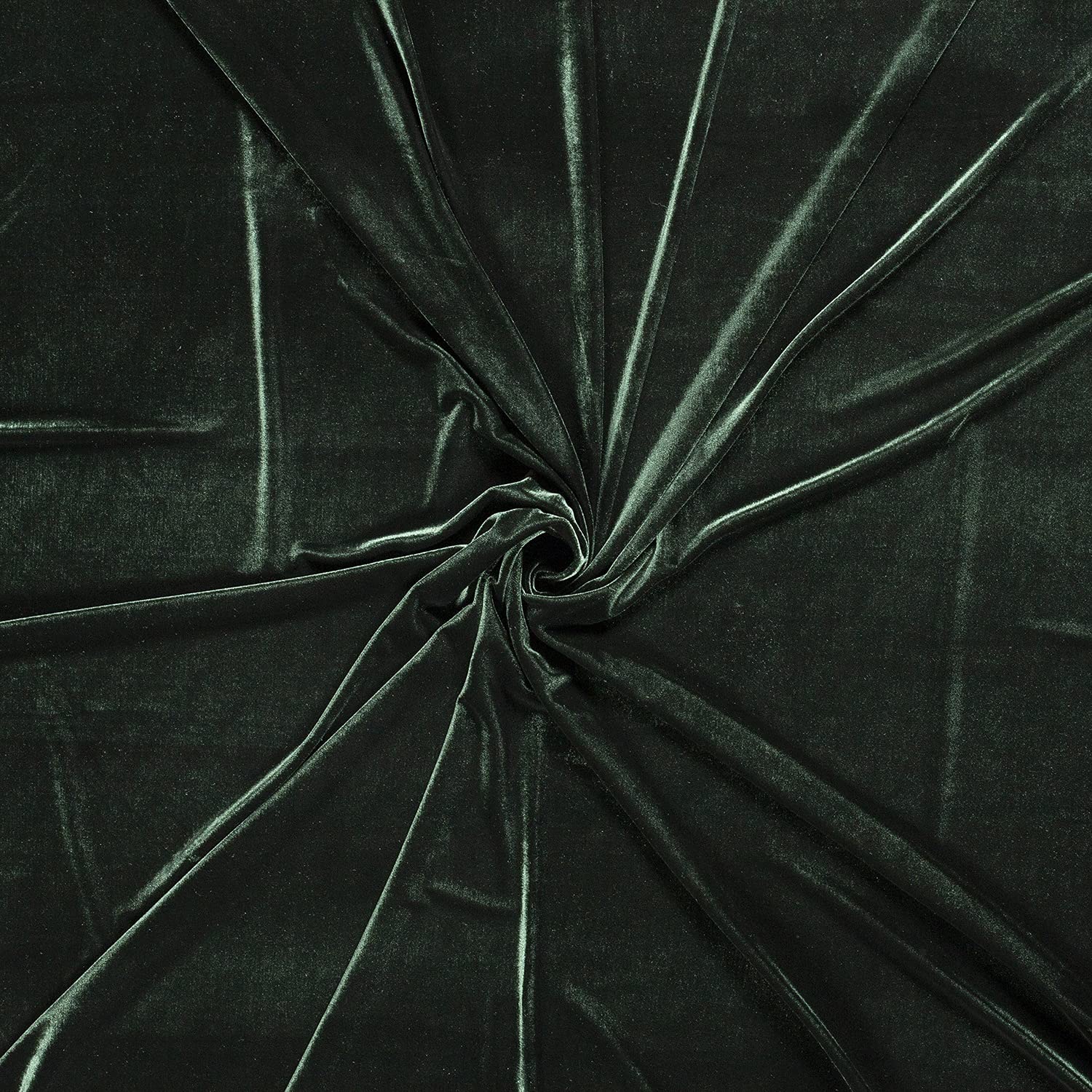 Velours brillant vert olive extensible 500x150cm pour couture et ameublement