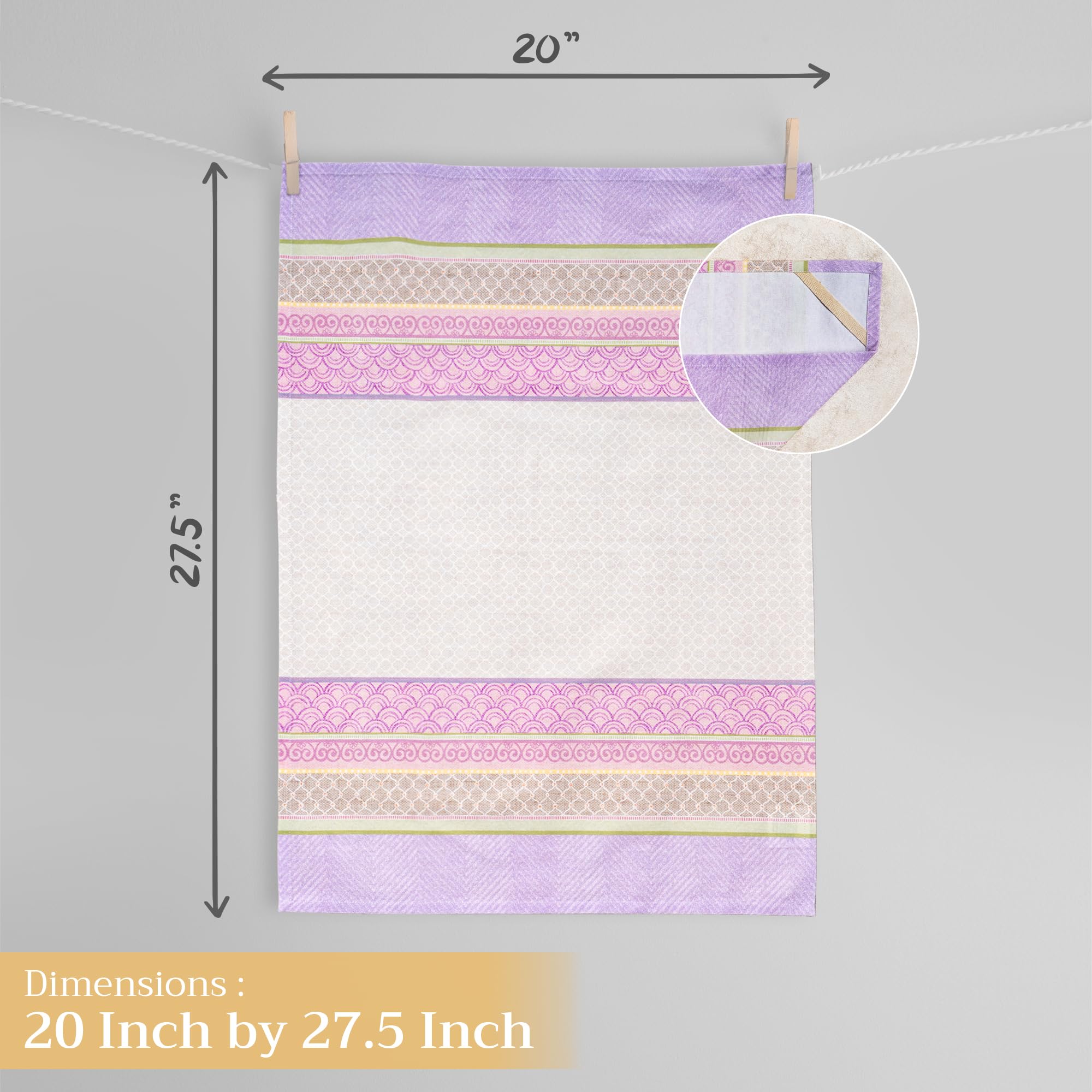 Maison d' Hermine Kitchen Towels Set of 3 100% Cotton 70 CM x 50 CM Reusable Cloth Tea Dish Towels Absorbent with Hanging Loop for Kitchen Dining Gifts for Mothers Day (Dalida) - Image 4
