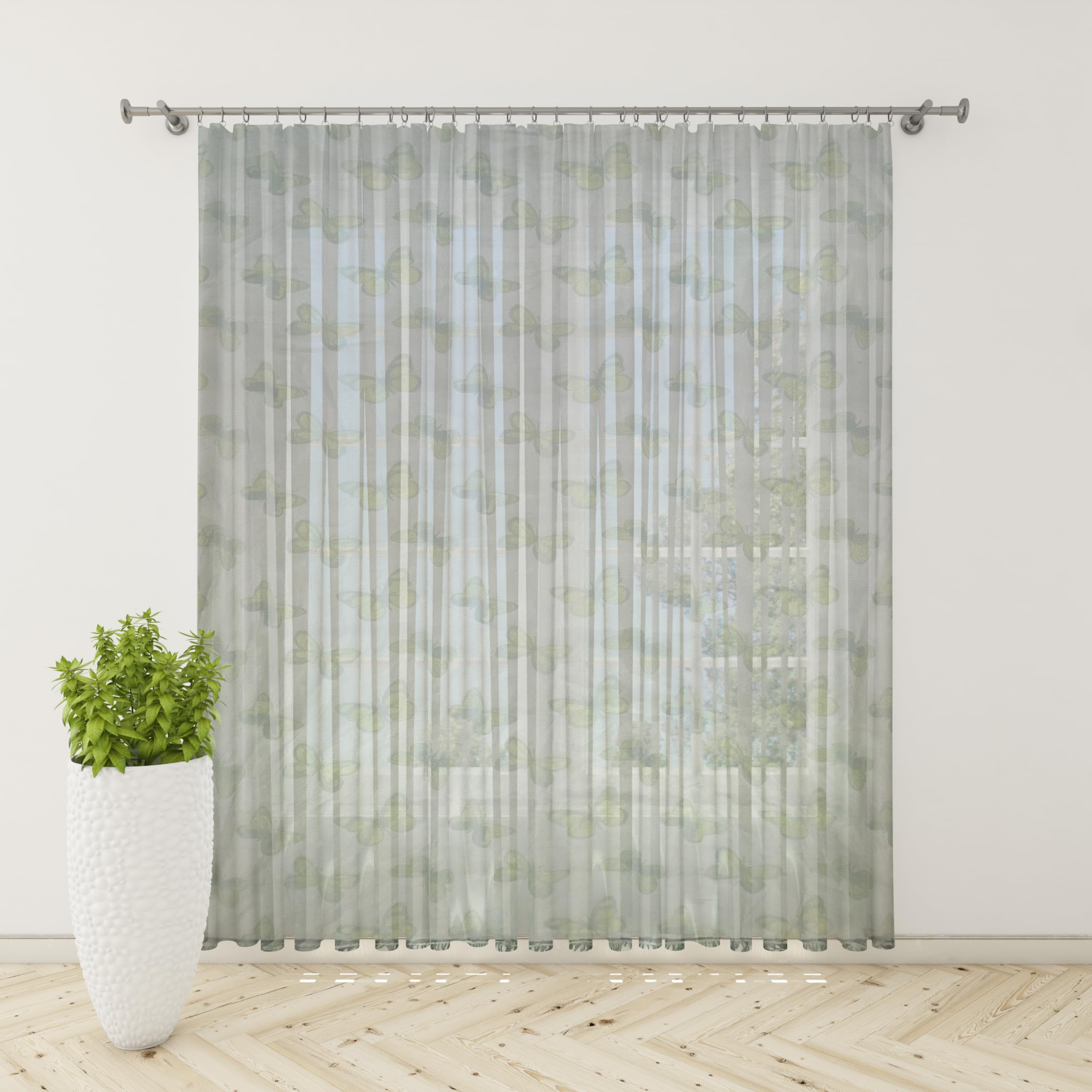 Rideau moustiquaire en maille anti-insectes 150 x 250 cm vert avec anneaux