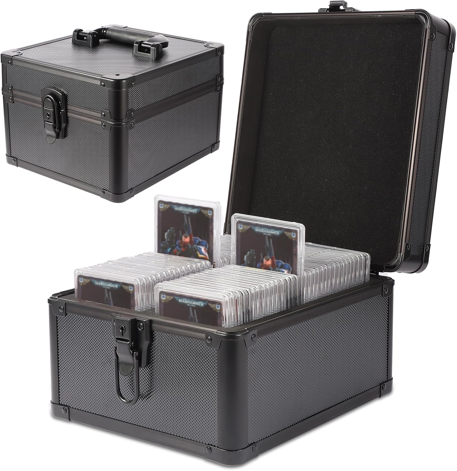 EcoVibe Graded Card Storage Box, PSA Slab Card Case for Graded Cards Sports Cards, Baseball Trading Card Case Holder Fits PSA, TCG, CSG, BGS, SGC Slabs and Top Loaders (2 Row)