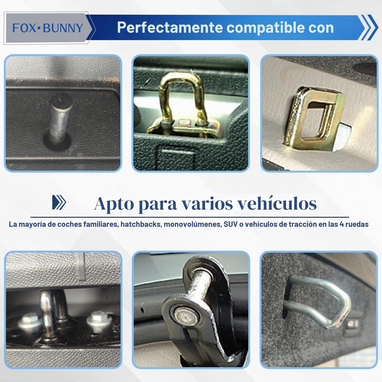 Cerradura de ventilación para portón trasero, cerradura de puerta de coche de ventilación para mascotas, gancho de pestillo para puerta de maletero, para portón trasero, furgonetas y más (6 pulgadas)