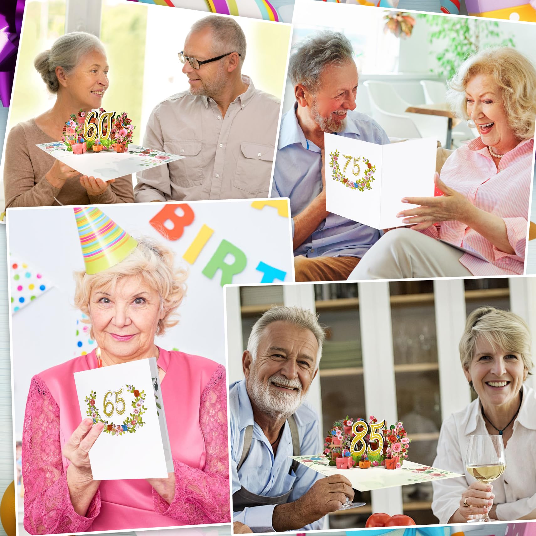 Pop Up Karte 75. Geburtstag - 3D Grußkarte Für Oma Opa Mama Papa