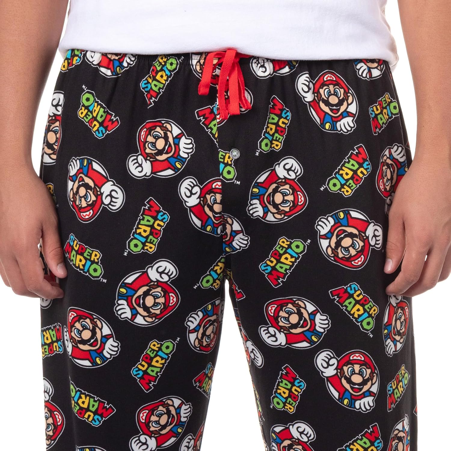 Super Mario Pajamas Men's Mario All Over Print Lounge Pajama Pants - Image 3
