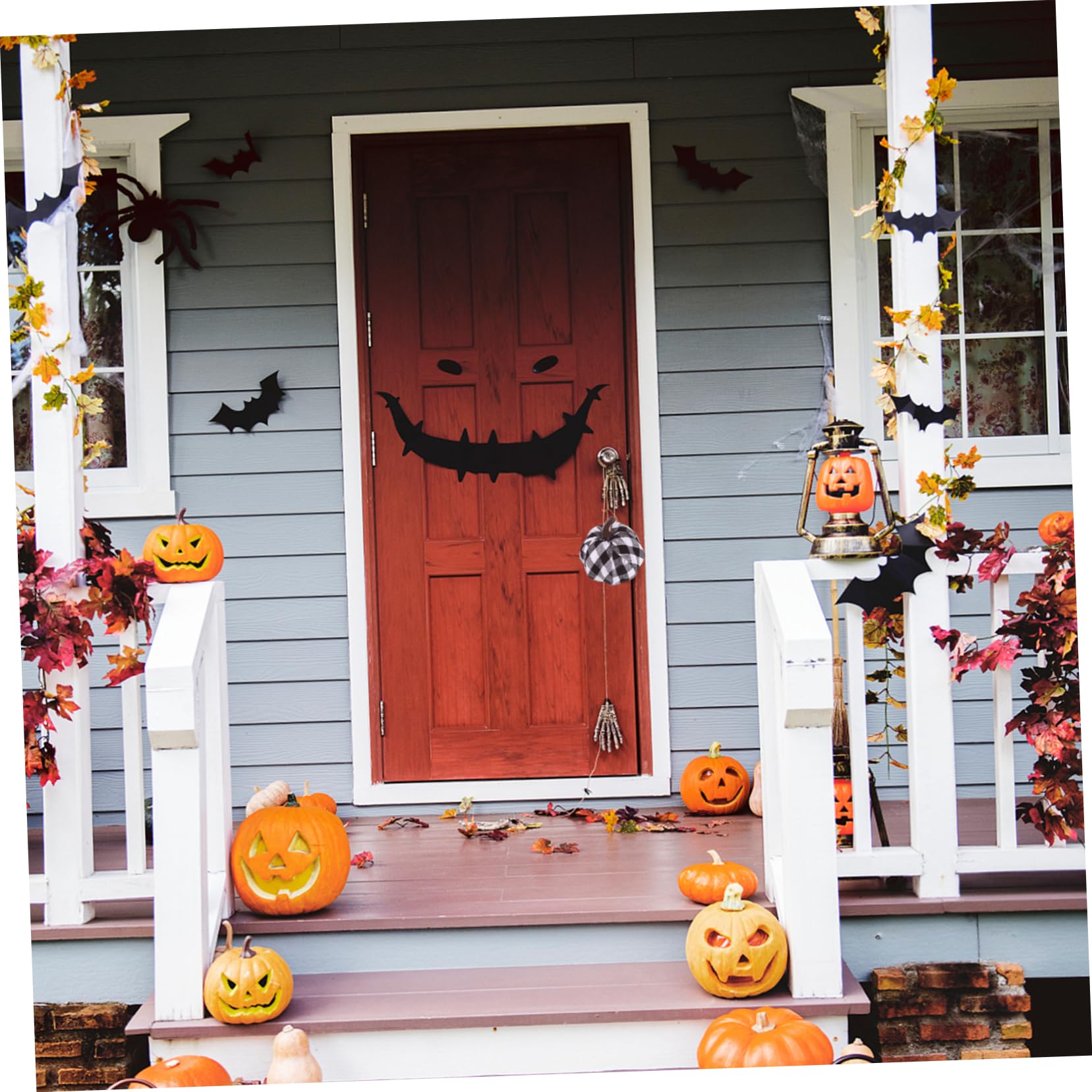 TOPBATHY 3 Juegos Calabaza De Halloween Calabaza De Espuma Pequeña Víspera De Todos Decoraciones De Calabazas Apoyo De La Mesa De La Fiesta De La Cosecha Black Paño 10 Uds * 3