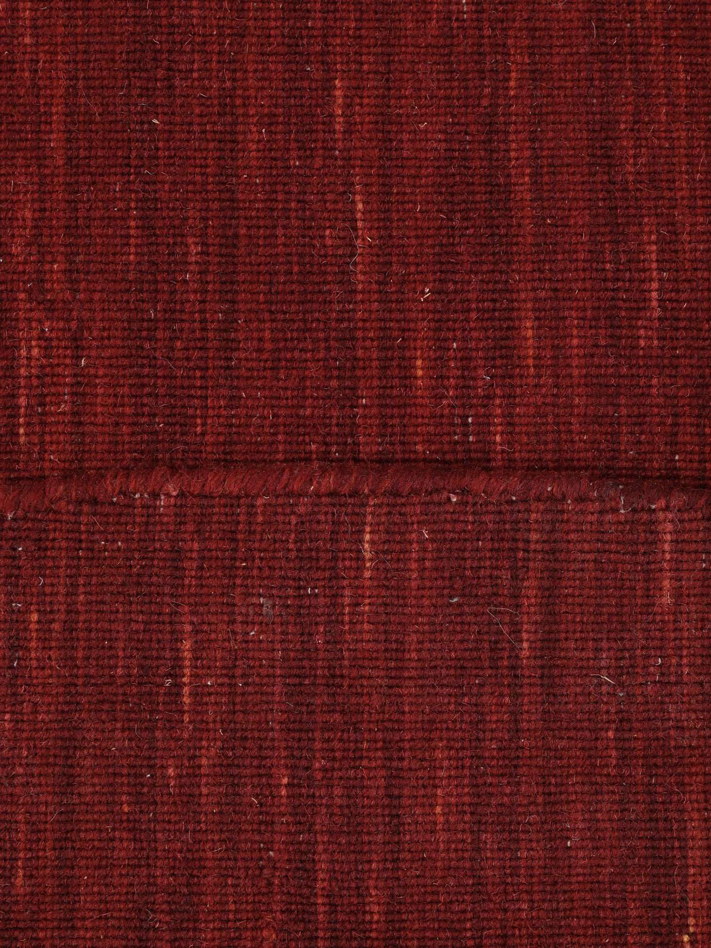 RugVista Handloom flat Tappeto, Ø 250 cm, Scuro Rosso | Kilim, Rotonda, Pelo corto, Lavabile solo a secco, Soggiorno, Sala da pranzo, Camera da letto