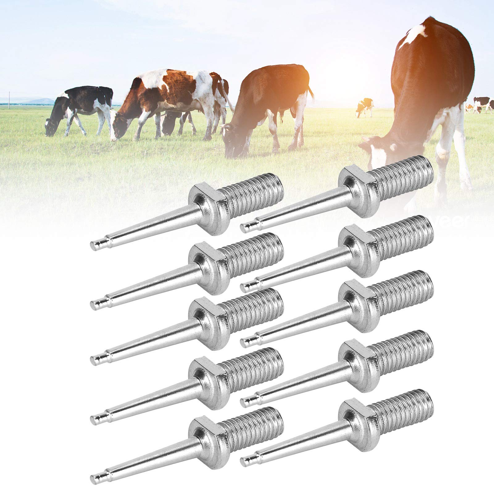 10 pezzi Spille per marchi auricolari in acciaio inossidabile Pinza per marchi auricolari per bestiame Forgiatura multistrato Accessorio per marchi auricolari per bovini Suini Ovini