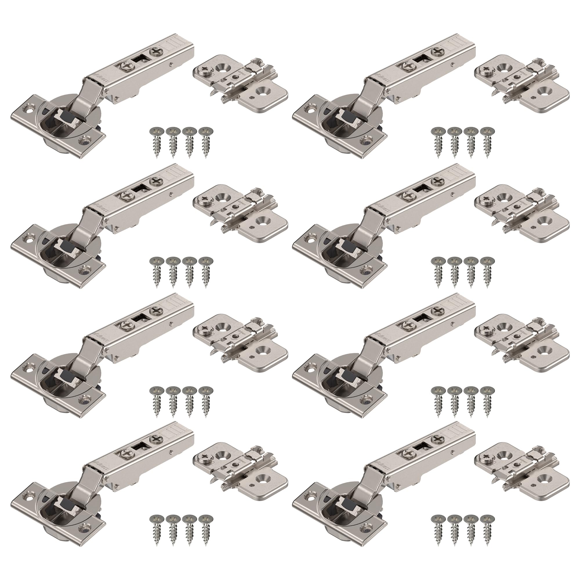 Blum 110 Degree Soft Close Hinges - Full Overlay Soft Close Frameless Application kit Pack of 8