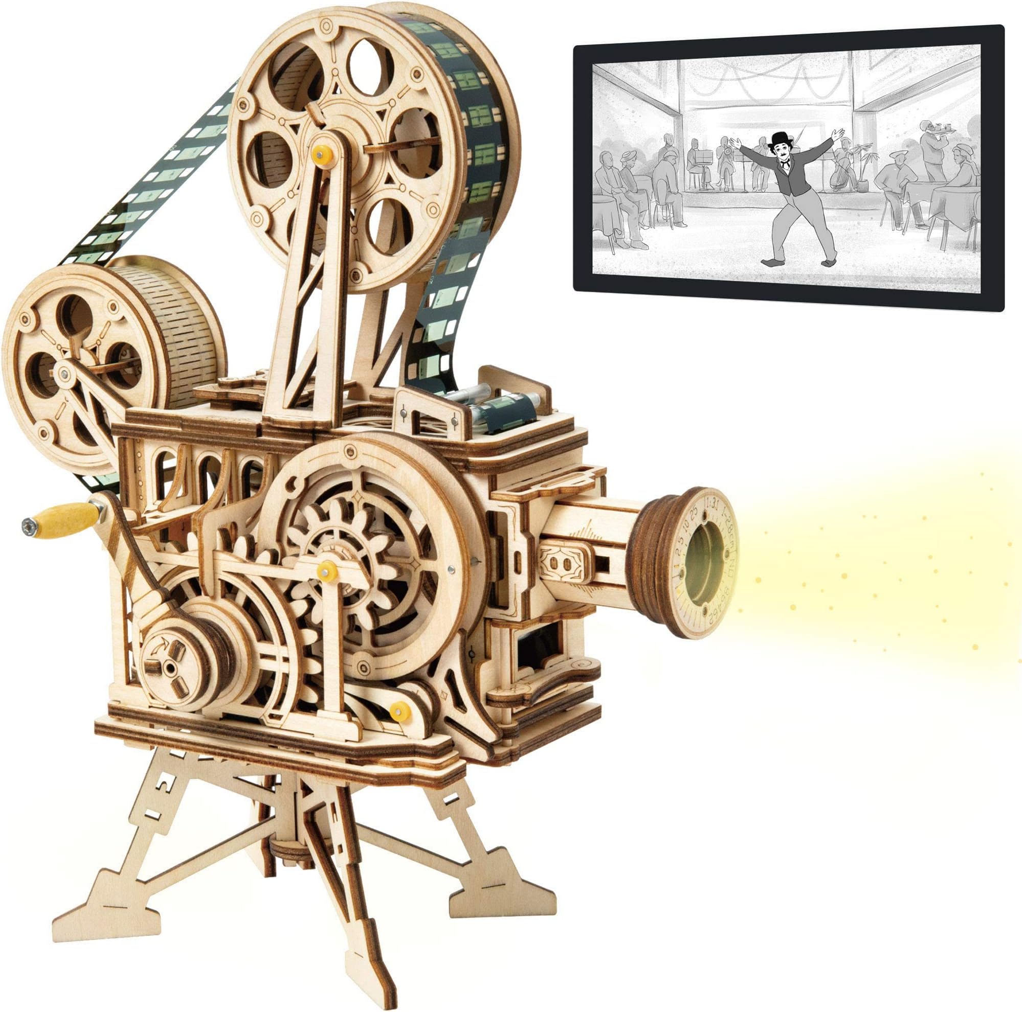 3D Wooden Puzzles Vitascope for Adults - Model Building Kits Mechanical Construction for Adults to Build, Educational Brain Teaser DIY Crafts Kits, Halloween Collection Gifts for Men (Vitascope)