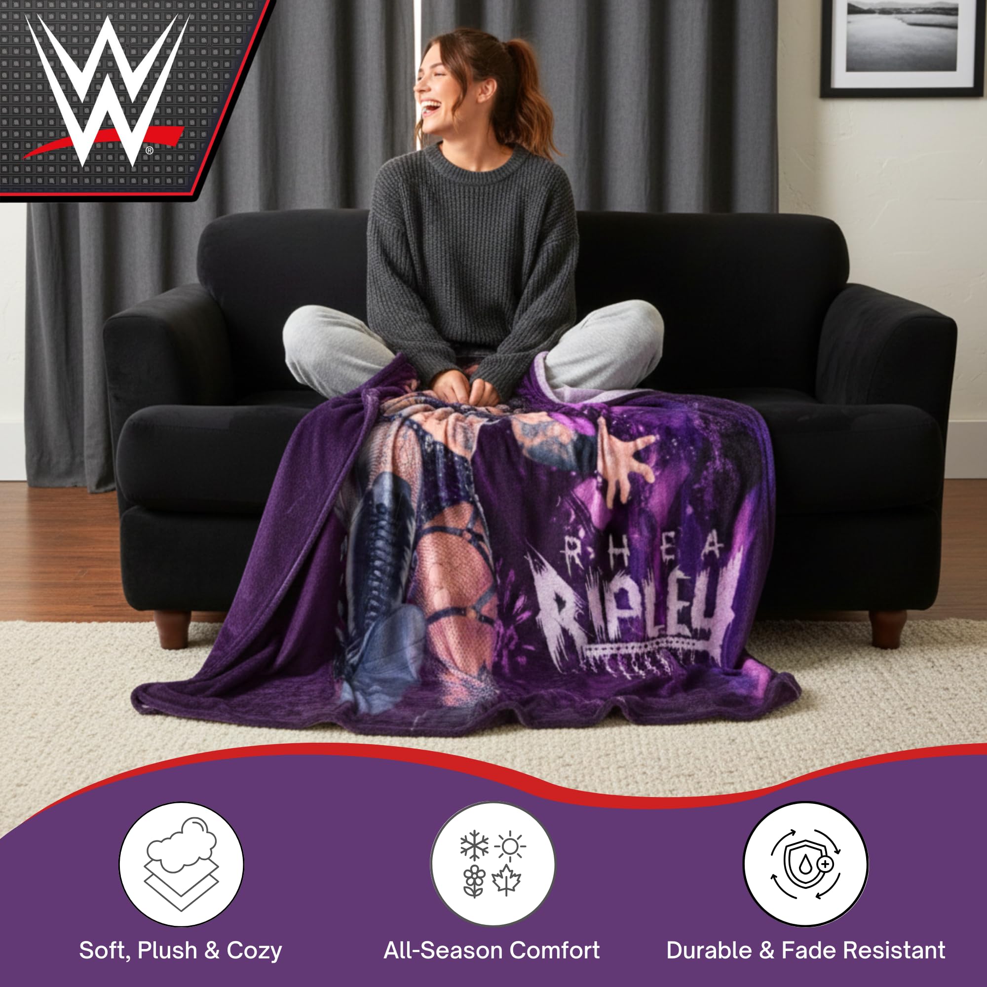 Amazon｜WWE Rhea Ripley Main Event Champions 寝具 スーパーソフト
