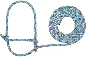 Weaver Leather Show Stick, Livestock Cattle Rope Halter, Gray/Lavender/Mint, 7'