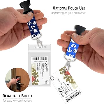 Cruise On Cruise Lanyard Accessories Must-Haves for Ship Cards (3 Pack) Lanyards with ID Holder, Retractable Badge & Waterproof Card Holders (Blue, Royal Blue & White) for 2026-2027 Trips