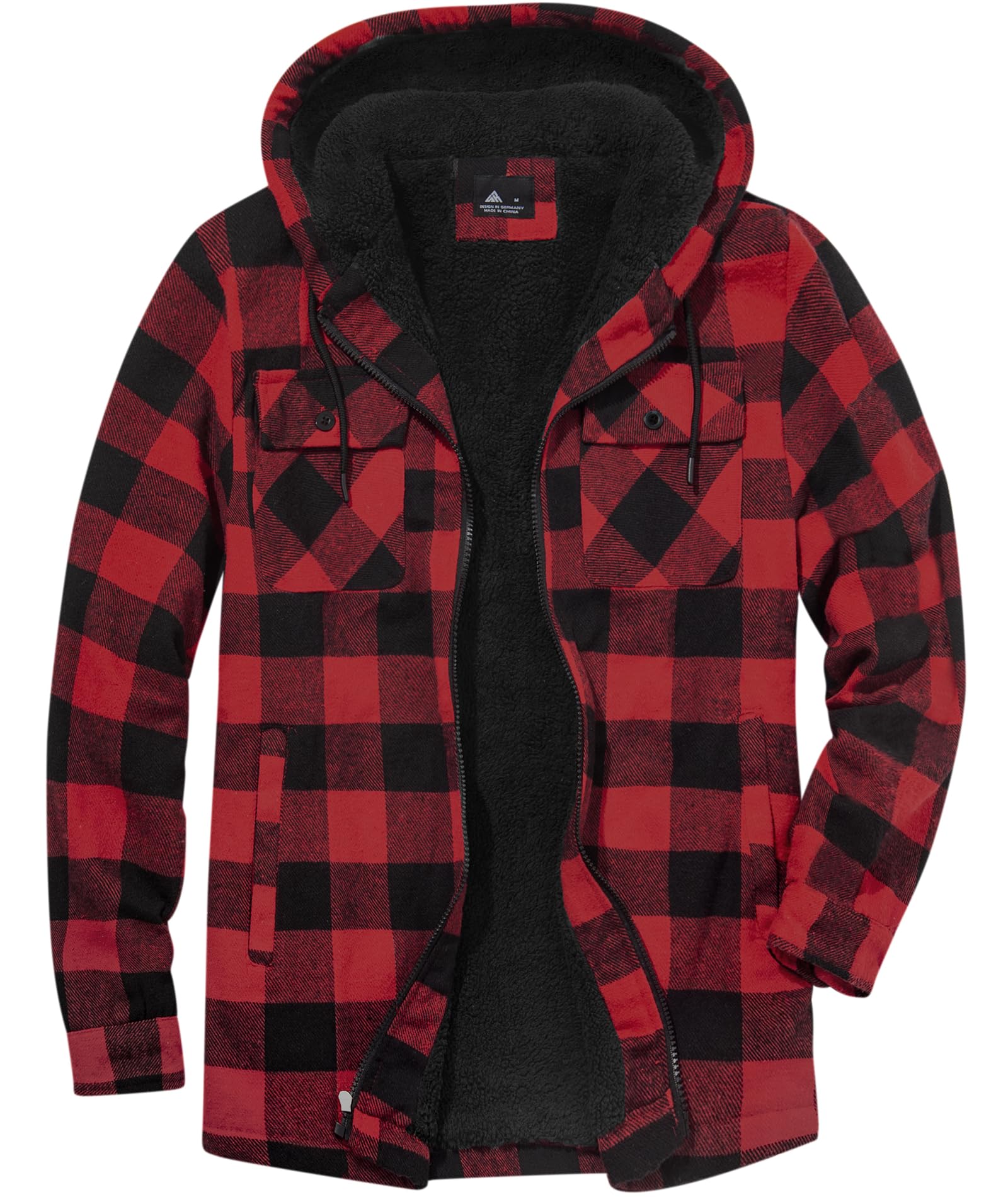 SwissWell Camicia Boscaiolo Uomo Giacca Flanella a Quadri Spessi Fodera di Peluche Felpa Cappuccio Foderata Casual Uomo Felpa con Cappuccio in pile Giacca Invernale con Tasca