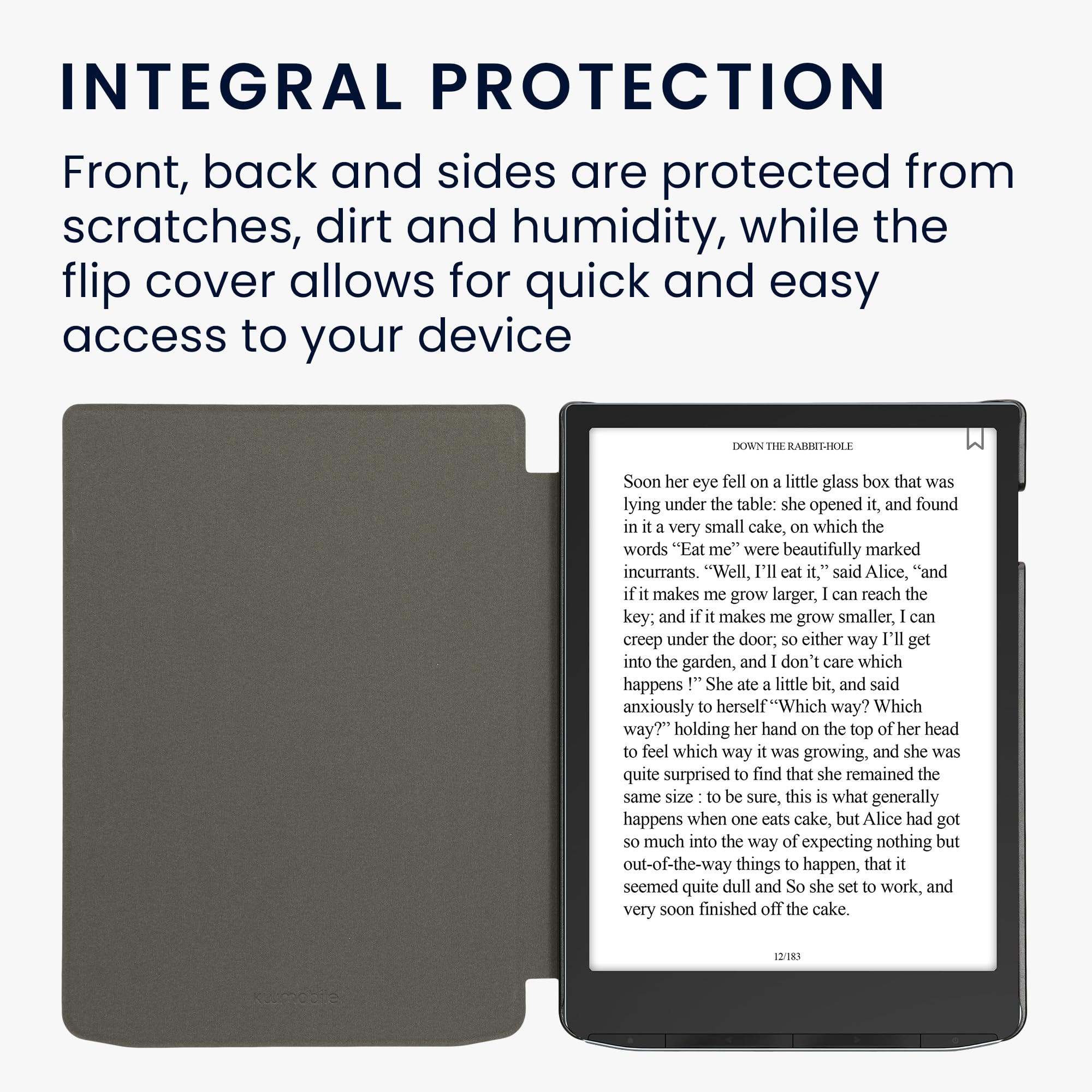 kwmobile Cover Compatible with Pocketbook InkPad 4 / Color 3 / Color 2 / Vivlio InkPad 4 / InkPad Color 3 Cover - eReader Case - Brushed Heart Grey - Image 4