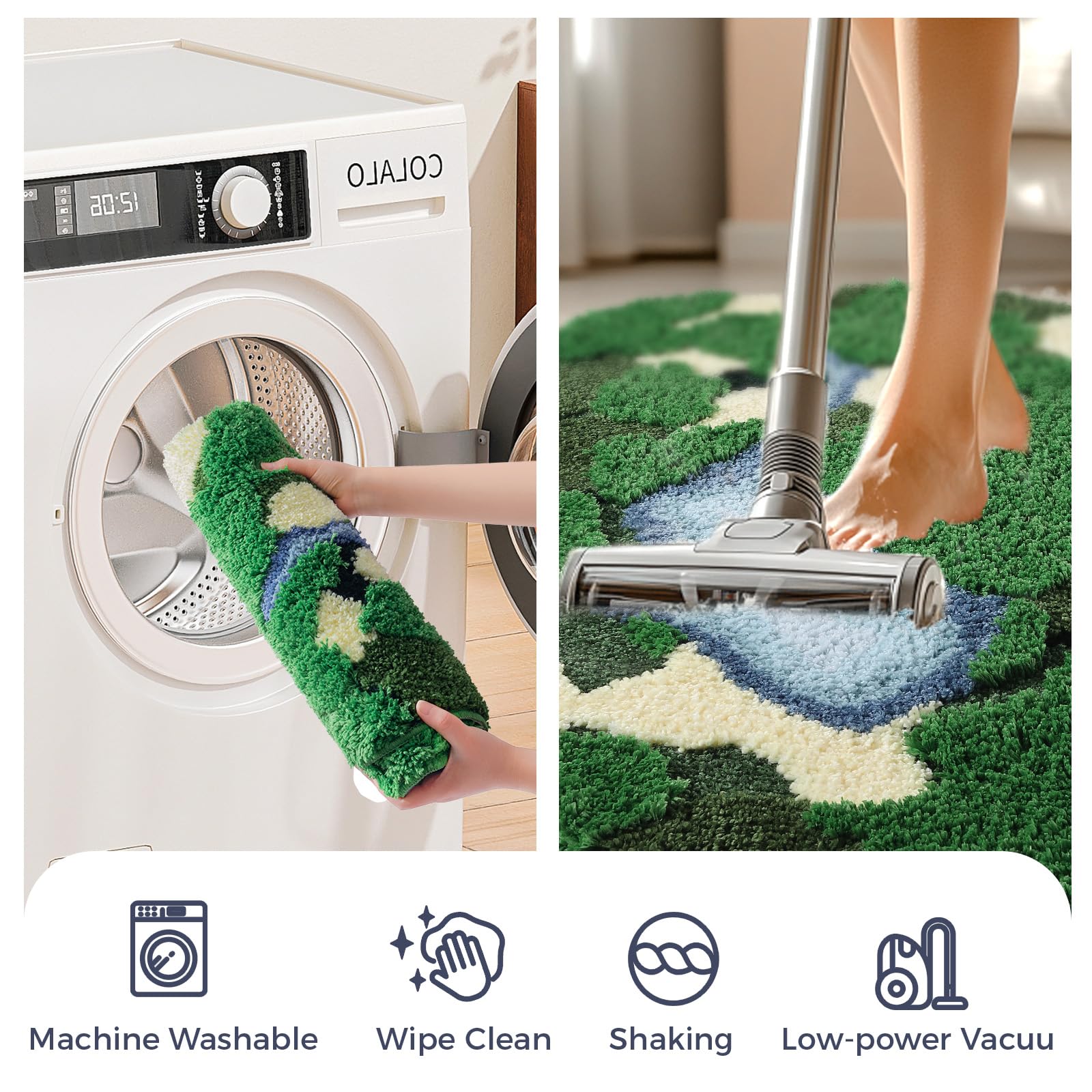 Alfombra de baño de musgo verde, ultra gruesa, suave, decoración estética 3D, bonita alfombra de baño única, súper absorbente, antideslizante, lavable, alfombra de musgo para suelo de ducha