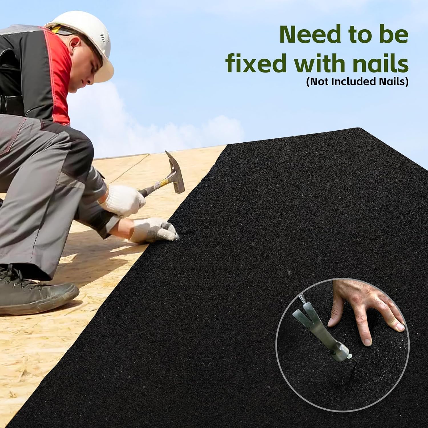 INMOZATA Fieltro de asfalto para techos 5 m², rollo impermeable 1 m x 5 m, negro