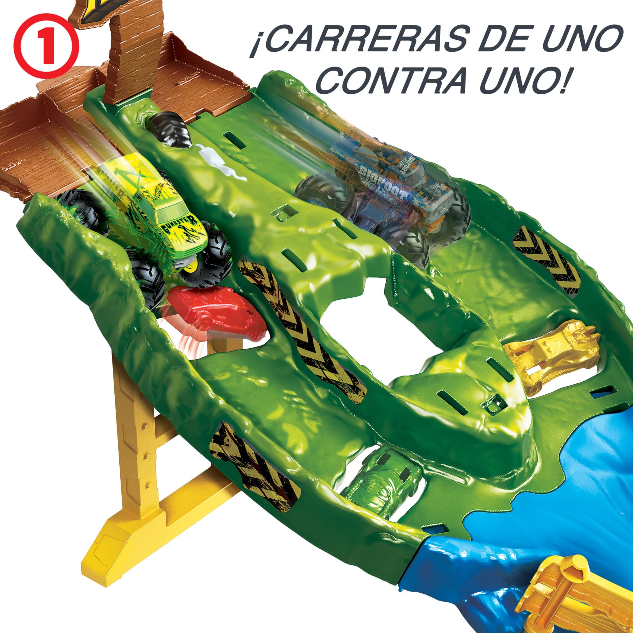 Hot Wheels Monster Trucks Torneo de los Titanes SIOC Pista para Coches de Juguete, Incluye 2 vehículos, Regalo +4 años (Mattel HJG32)