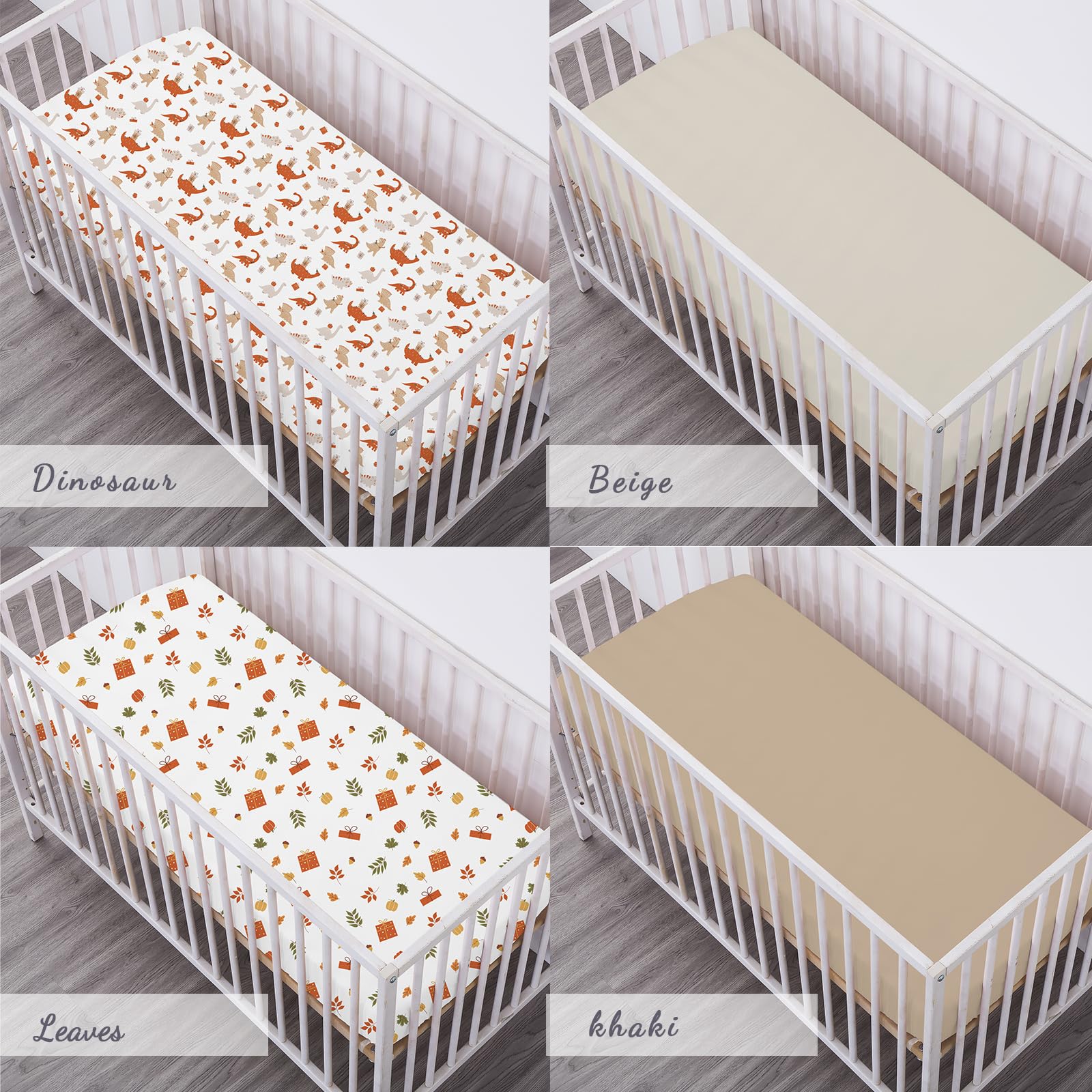 Bimocosy Sábanas para cuna para niño y niña, sábana bajera ajustable para cuna, paquete de 4 para colchones estándar de cuna y niños pequeños, sábana de microfibra súper suave y transpirable, 71 x 132