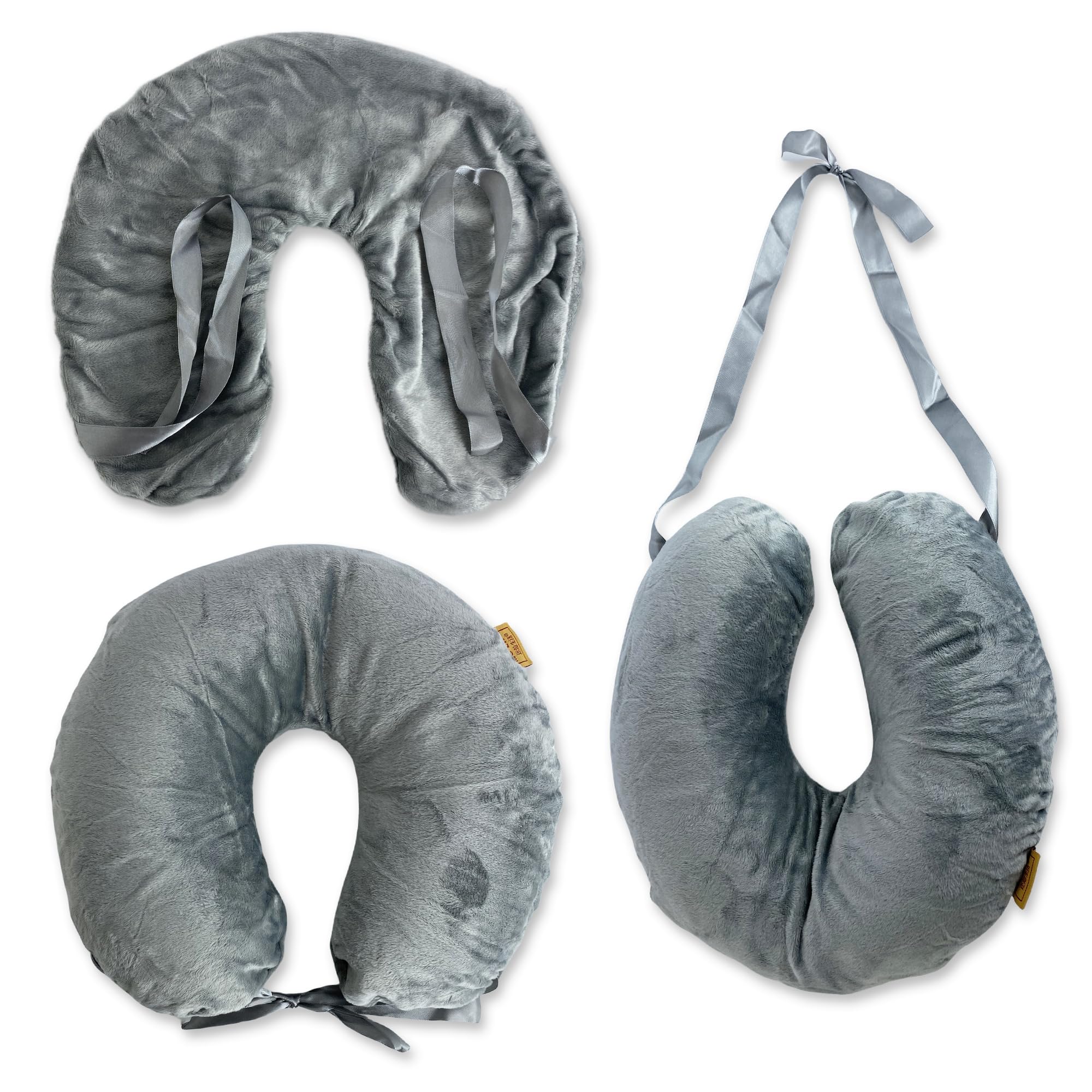 JuGeoZhiNeck Pillow Cover for Airplanes Travel - Stuffable Travel Pillow Case Storage Bag Stuffed with Clothes