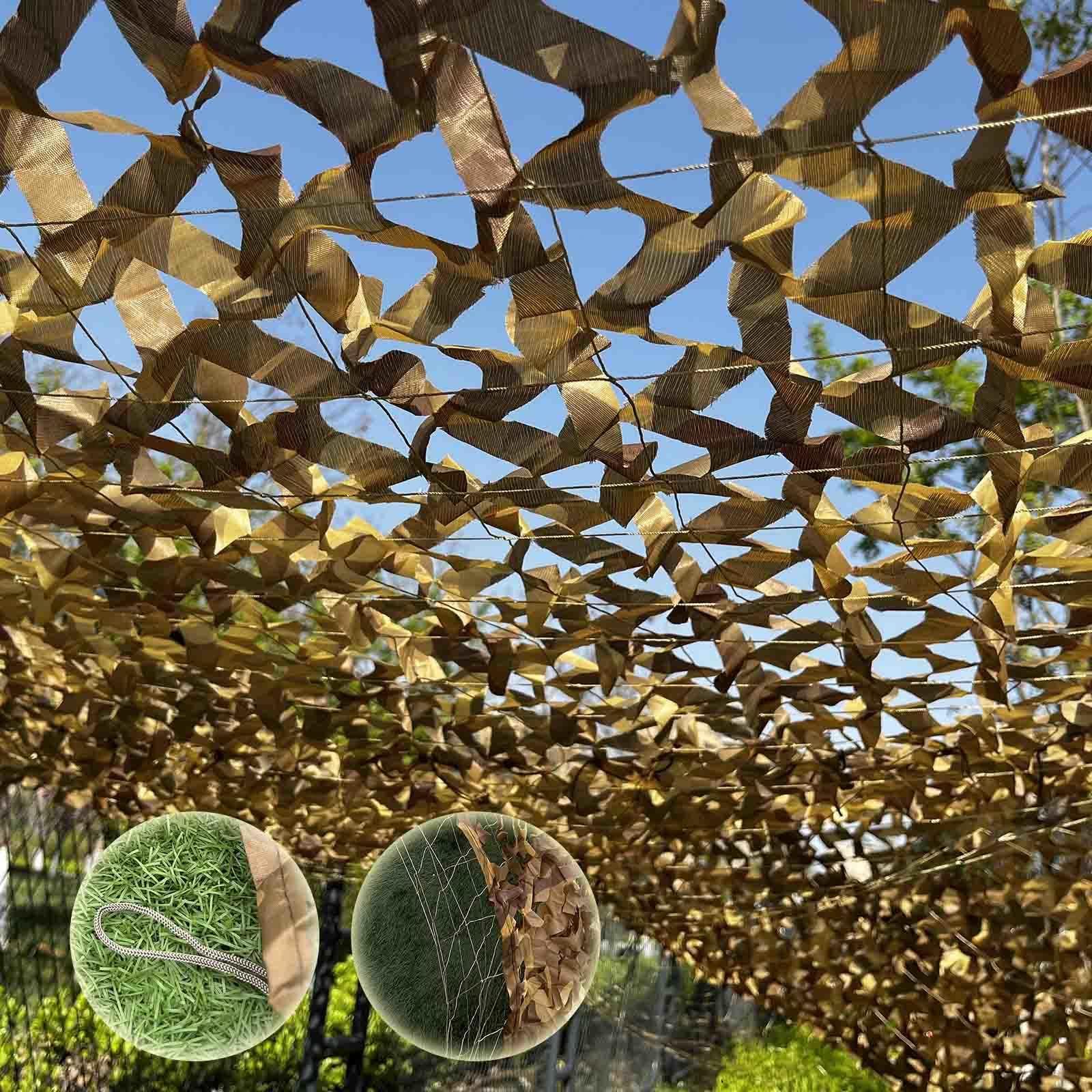 Kooein Desert Camouflage Netting,Reinforced Camo Netting,Outdoor Decorative Shade Net,2X6m 3×4M 4X6m, Hunting Netting,Privacy Protection,Jungle Camouflage Netting,-2X2m(6.6 * 6.6Ft)