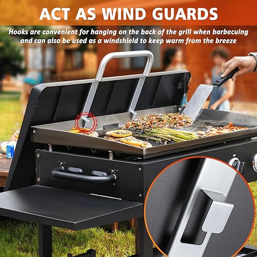 Miniatura 5 de Grisun 5004 - Tapa dura para parrilla Blackstone de 36 pulgadas, tapa dura para parrilla Blackstone de 36 pulgadas, cubierta de parrilla de grasa