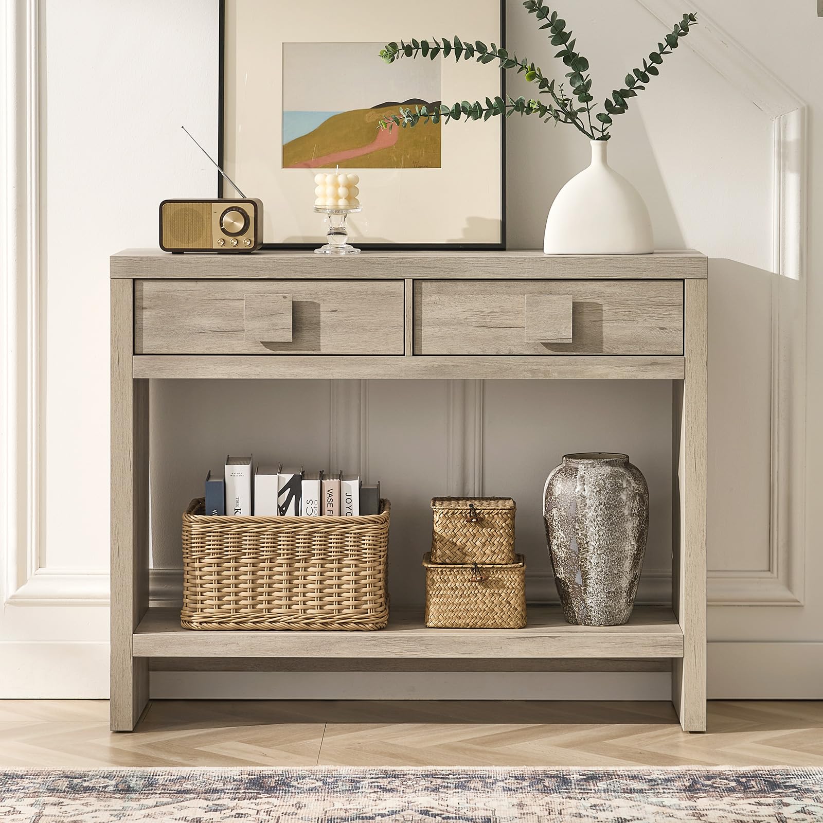 Amazon.com: ONBRILL Console Table with Drawers, 40 Inch Narrow
