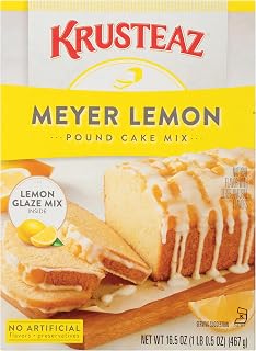 Krusteaz Meyer Lemon Pound Cake Mix 16.5 oz Pack of 4 - Moist Bakery-Style Lemon Cake with Glaze, Easy Homemade Treats