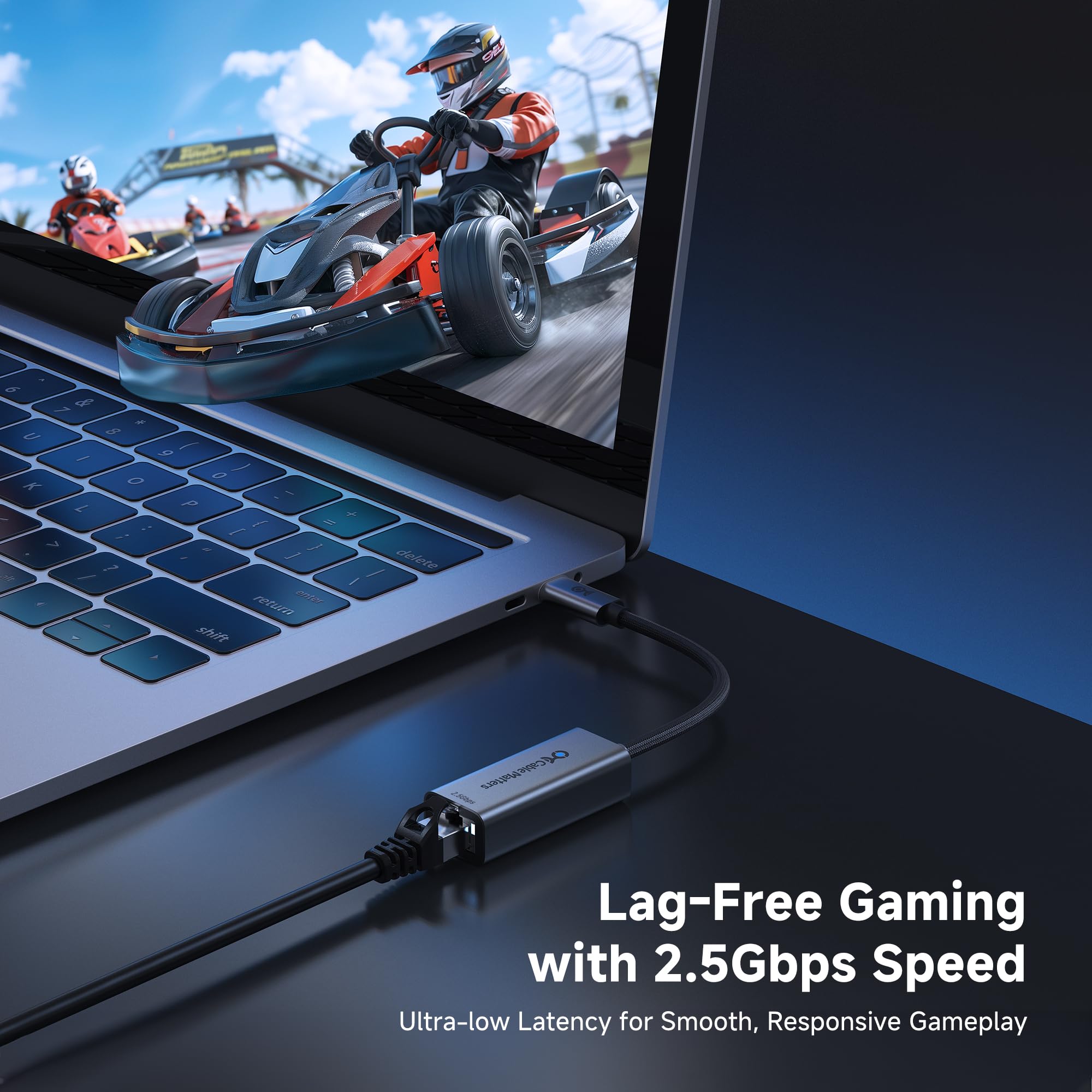 Cable Matters Adapter USB-C do Ethernet 2,5 Gb | Sieć 2,5 Gigabit, zgodny z USB4, Thunderbolt 5/4, MacBook i urządzeniami USB-C