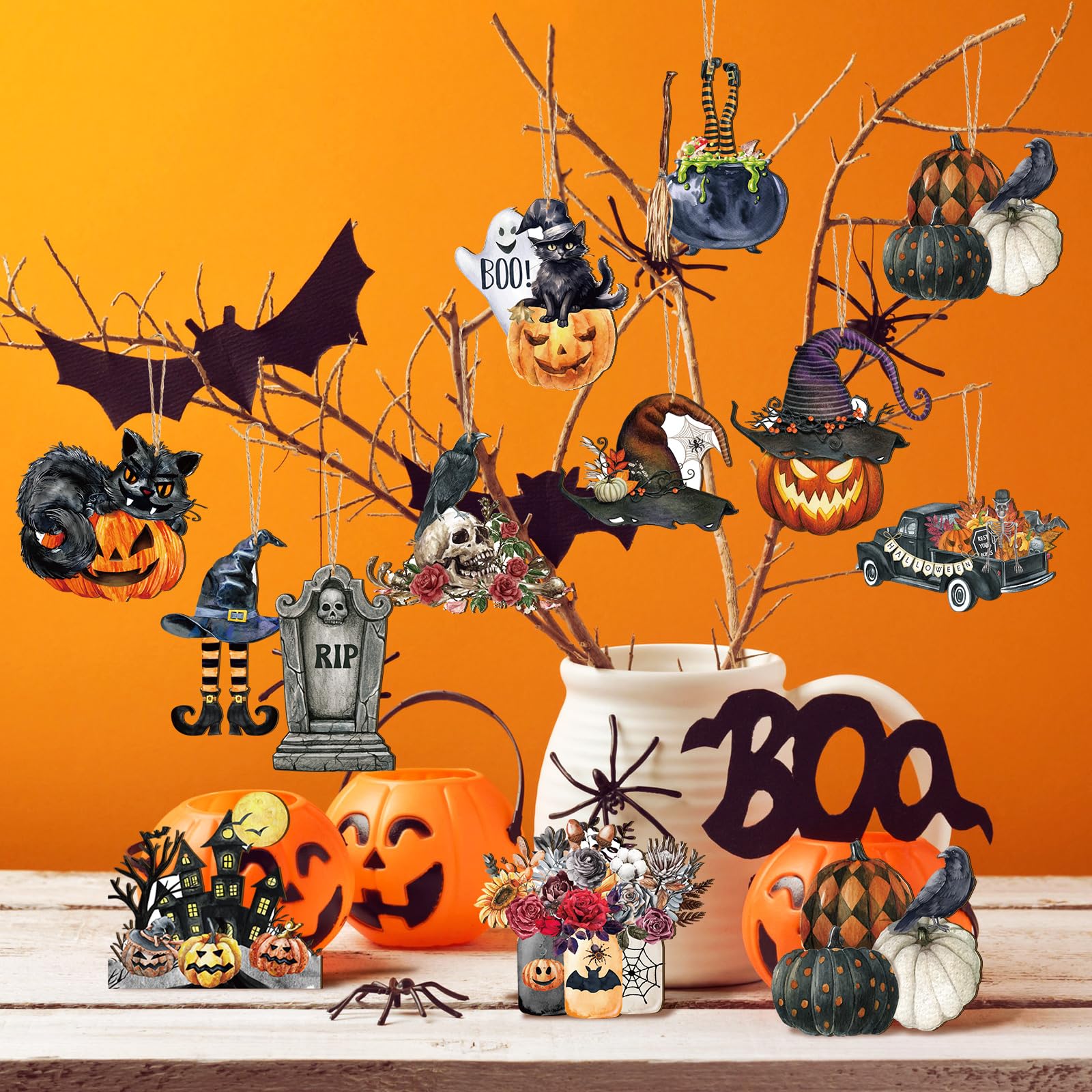 完売❤️流木アレンジ⭐️ウサギと秋の収穫ハロウィンオブジェ⭐️パンプキン魔除インテリア 完売❤️流木アレンジ⭐️ウサギと秋の収穫ハロウィンオブジェ