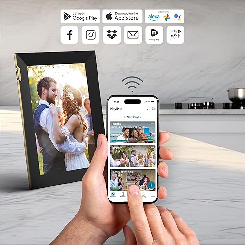 Miniatura 5 de Nixplay - Marco de fotos digital con pantalla táctil de 101 pulgadas con WiFi W10K color negro comparte fotos y videos instantáneamente a través de