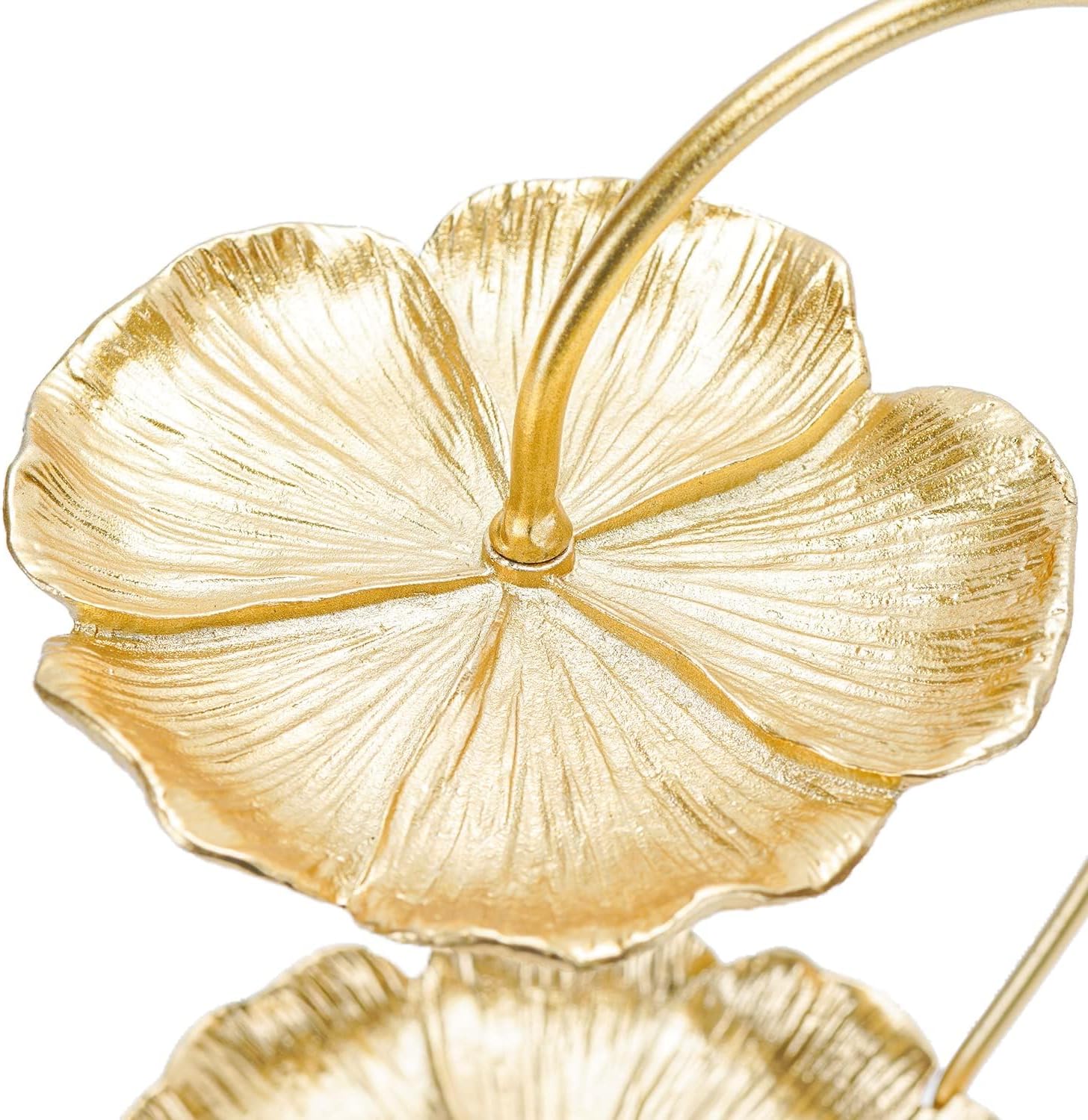 SOFFEE DESIGN Double-layer Gold Lotus Leaf Jewelry Tray for Necklace Ring Bracelet Earring Storage Decoration, Jewelry Organize Tower Displays Dish
