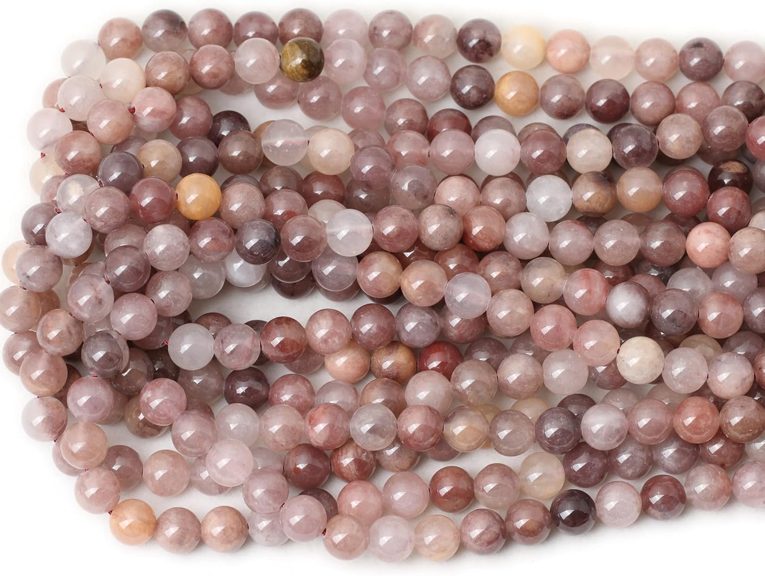 45PCS 8mm Natural Pruple Berry Quartzite Crystal Round Loose Beads for Jewelry Making 1 Strand 15" - Image 3