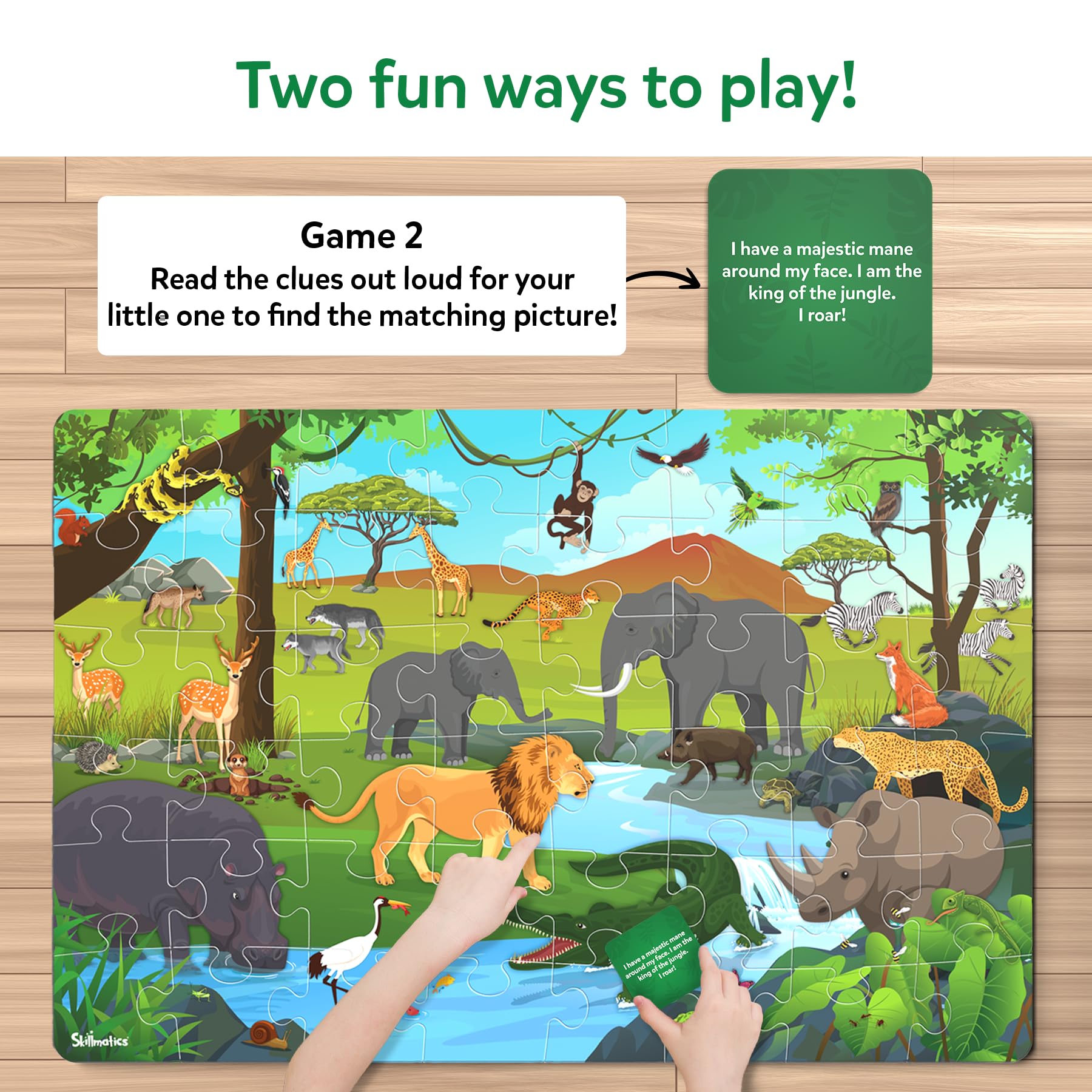 Skillmatics Floor Puzzle & Game β Piece & Play Wild Animals 3