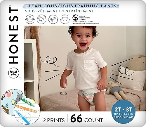 Miniatura 15 de The Honest Company Clean Conscious - Pantalones de entrenamiento para pieles sensibles, hipoalergénicos, sin fragancia, Magical Moments Butterfly