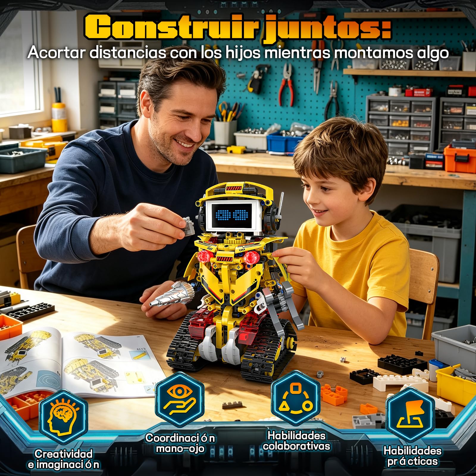 JONRRYIN Robot Teledirigido Niños, Technic Robot Programable 5 en 1
