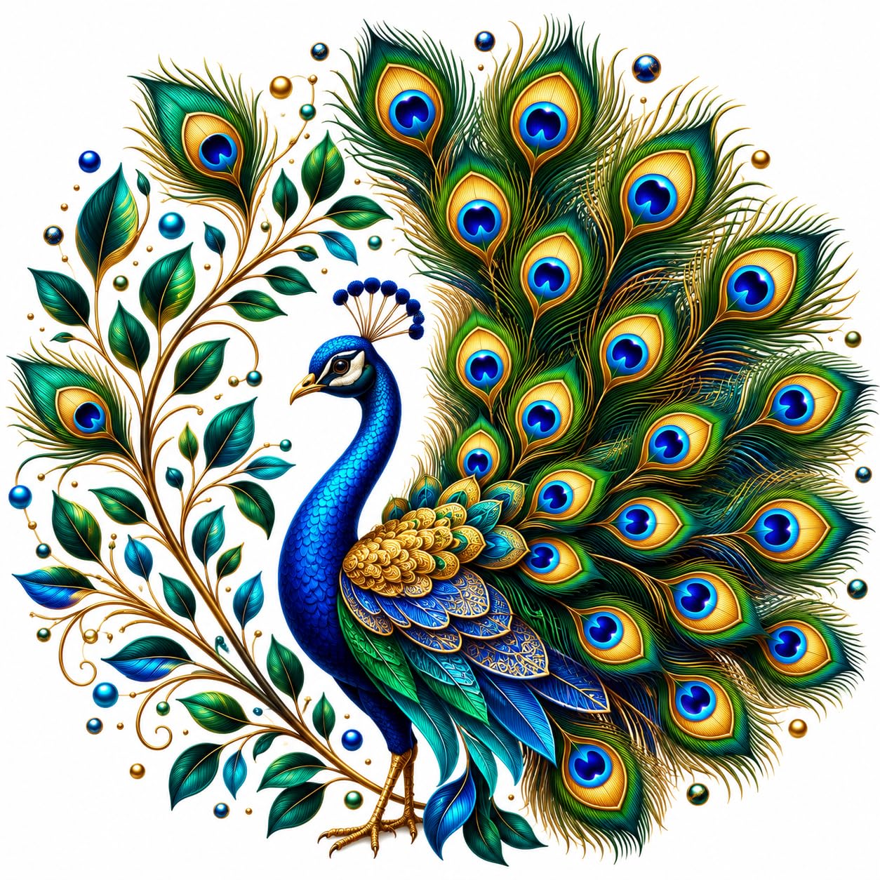 Anabia Fashion Peacock Wall Sticker, 50 cm x 48 cm | Modern Art & Trendy Design, For Home Decoration, Living Room, Office, Bedroom, Prayer Room-image-32