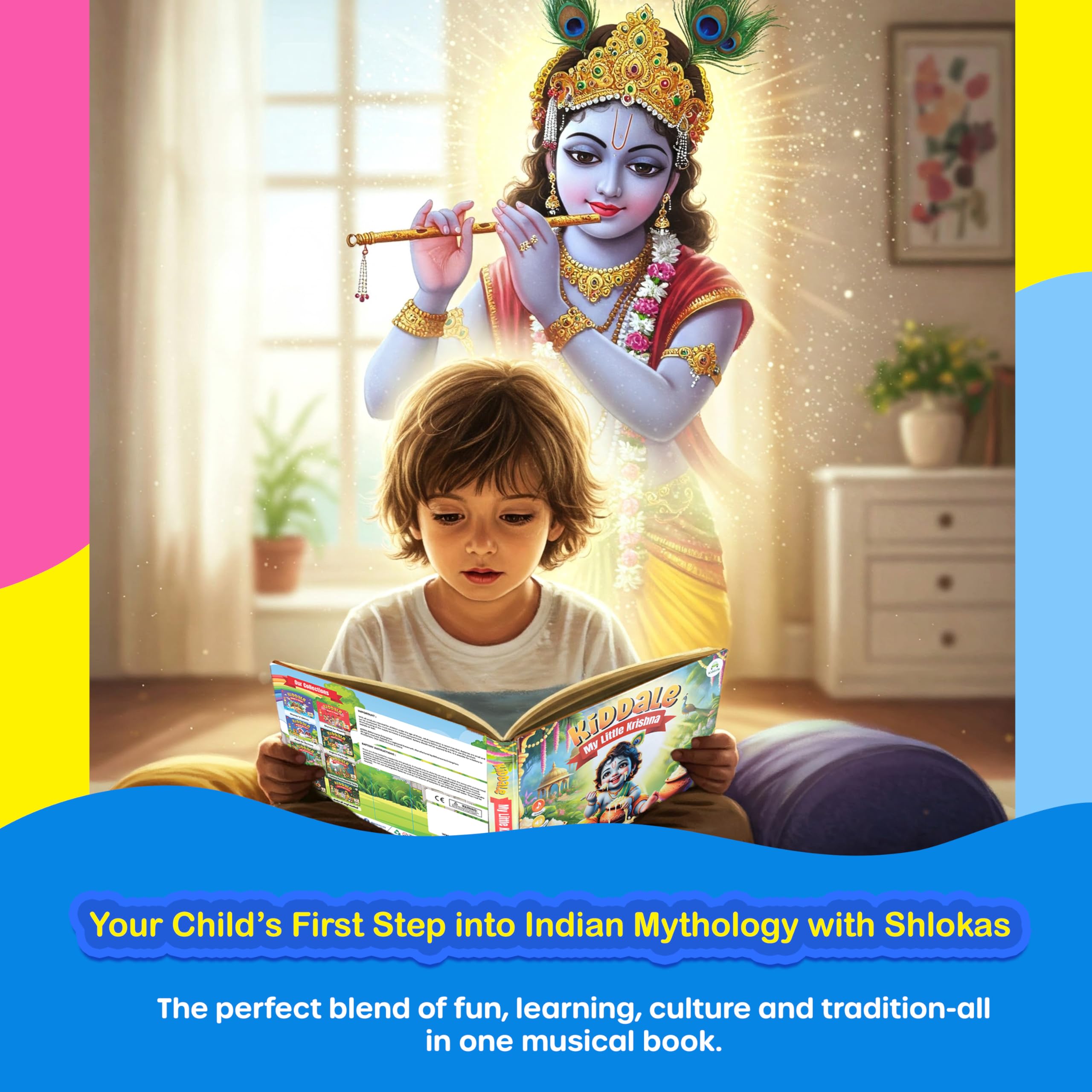 Kiddale My Little Krishna Musical Book | Bilingual Hindi-English | Spiritual Audio Stories & Shlokas Sound Book for Kids|Better Than Any Educational Toy - Image 8 thumbnail