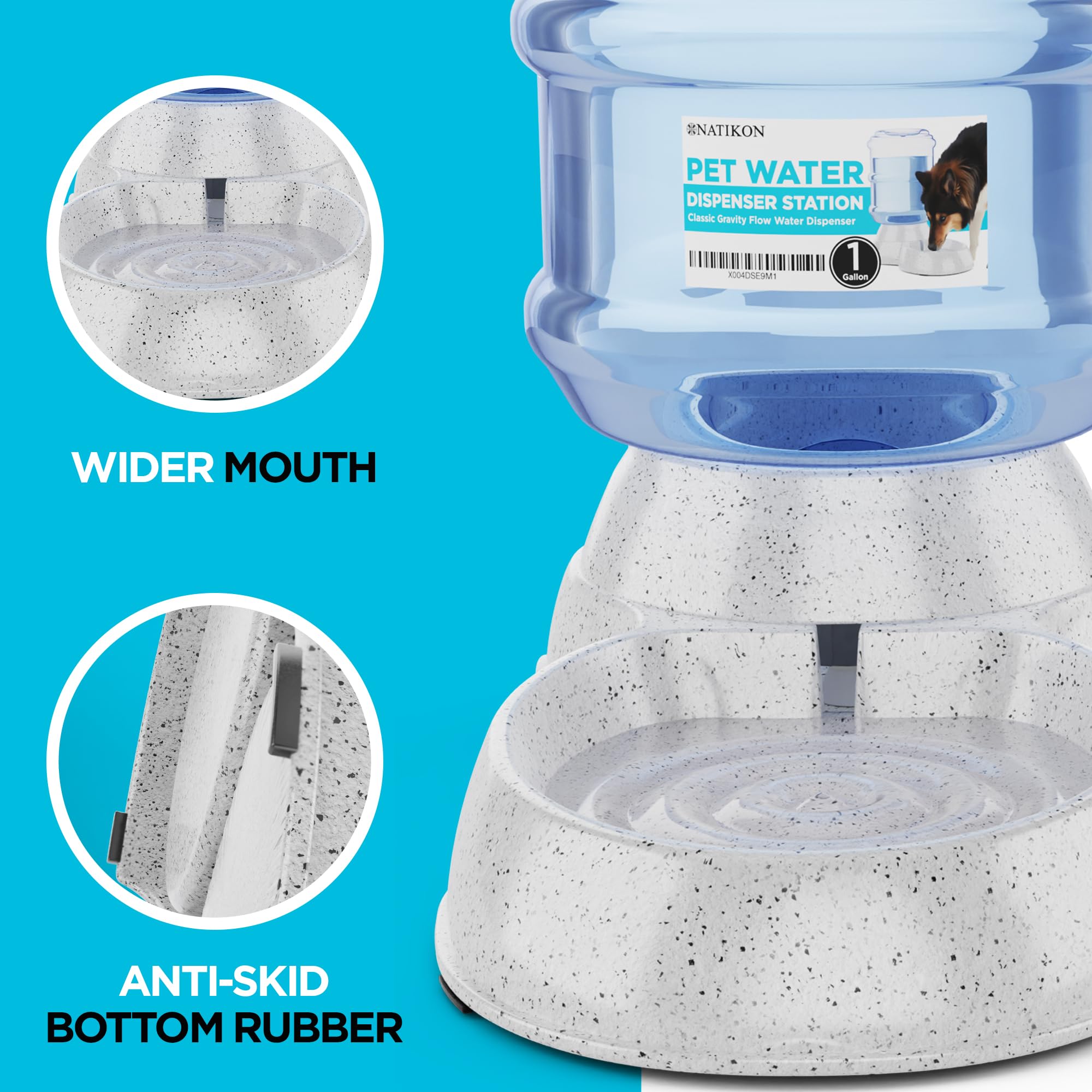 Automatic Pet Waterer and Food Dispenser with BPA-Free Design β 1 Gallon Capacity, Convenient Waterer and Feeder Solution Ideal for Cats and Dogs Small and Large Pets 4