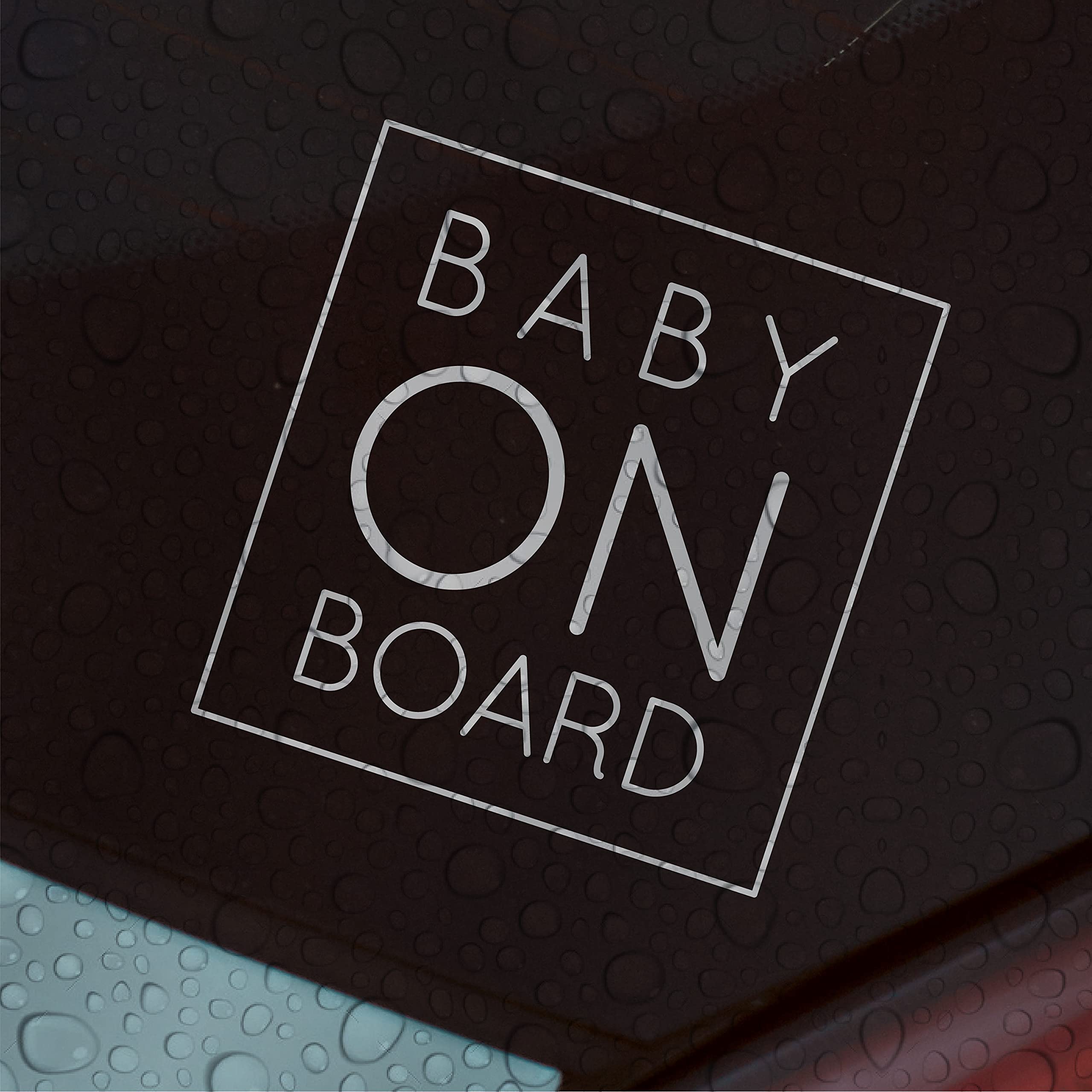 Baby ON Board | Simple Square Design | Car Window Bumper Vinyl Decal Sticker |