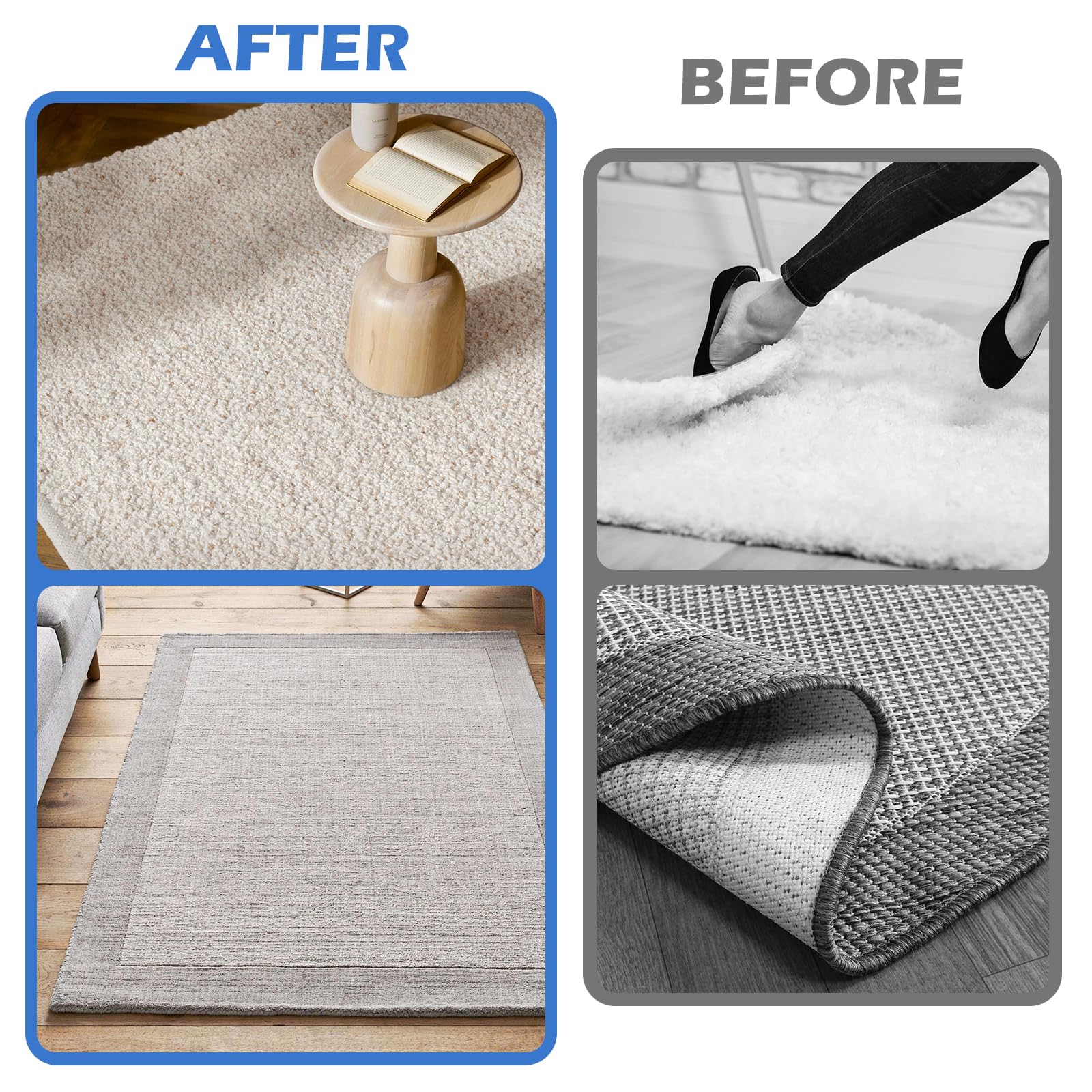 16 Stück Antirutschmatte für Teppich，Teppich Antirutsch Pad，Teppichs Antirutschunterlage，Antirutsch Teppichs，Anti rutsch für Teppichh