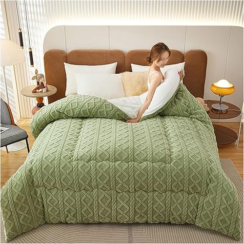 Miniatura 2 de Edredón de tela de cachemira, edredón de invierno, manta de cachemira de cordero gruesa, edredón de cama suave y cálido, manta gruesa de franela