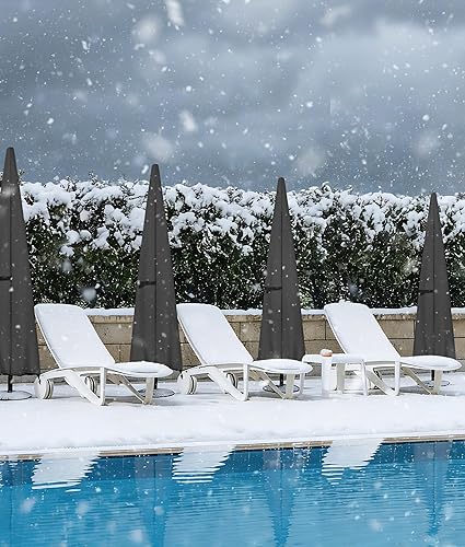 Miniatura 7 de ULTCOVER Cubierta de Sombrilla de Patio 600D Impermeable para Exteriores - Se Adapta a Sombrillas de Mercado de Hasta 12 Pies, Negro