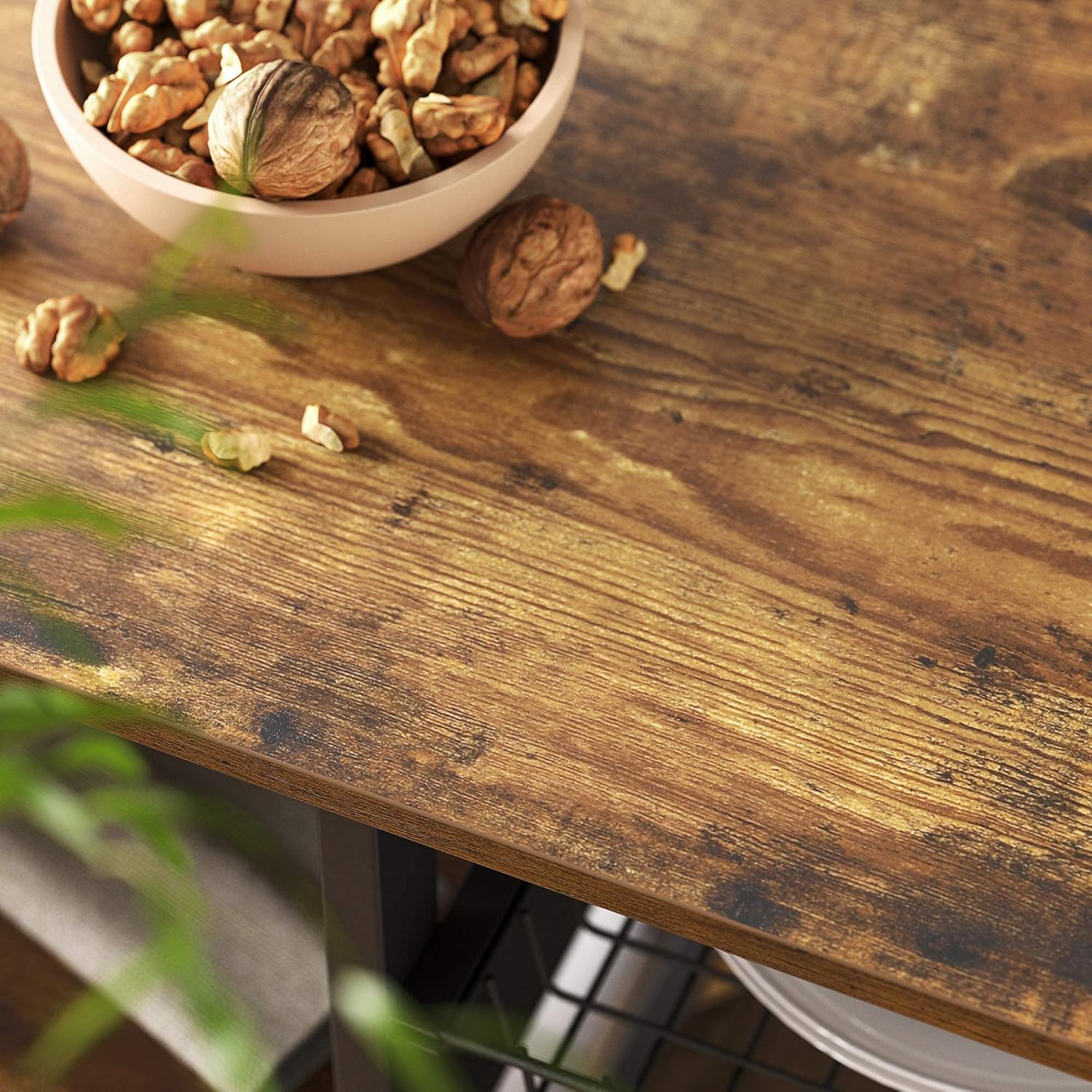 Close-up of the rustic brown surface texture