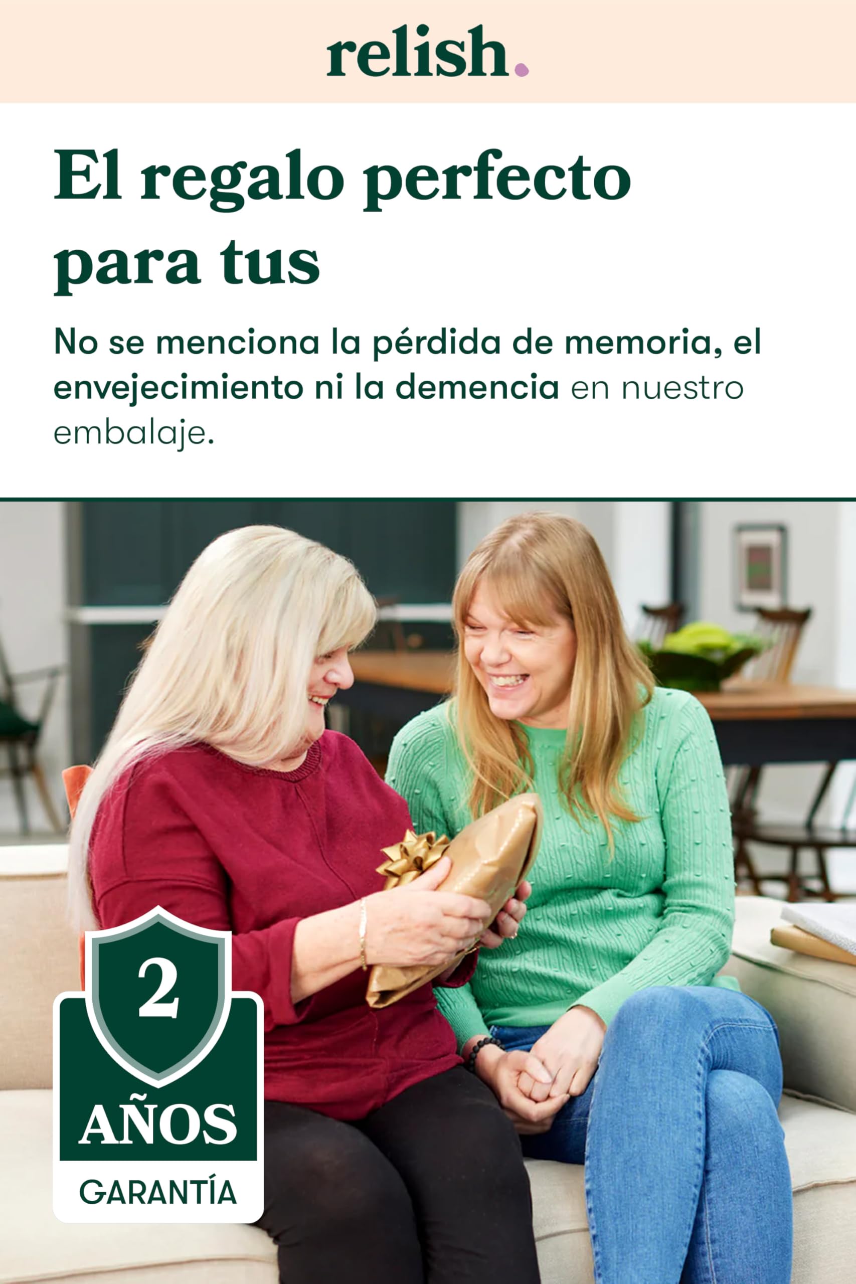 Relish - Reloj de demencia con conexión de día, calendario digital con día, fecha y hora, pantalla grande clara, opciones personalizadas