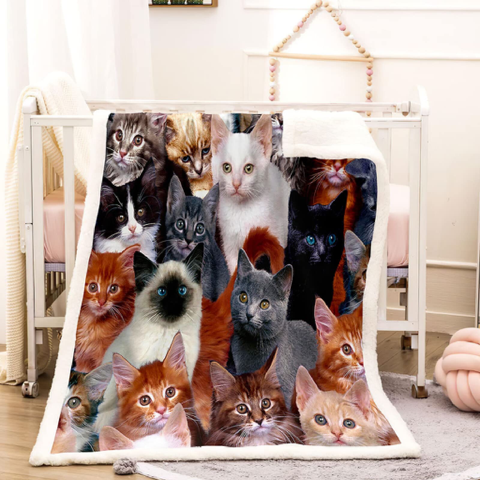 XADITON Couverture Plaid Canape 180X220Cm Impression De Chat Animal Imprimée Motif, Couverture en Flanelle Épaisse Douce Et Confortable, Couverture Lit 2 Personnes Chaude pour Adulte Et Enfant