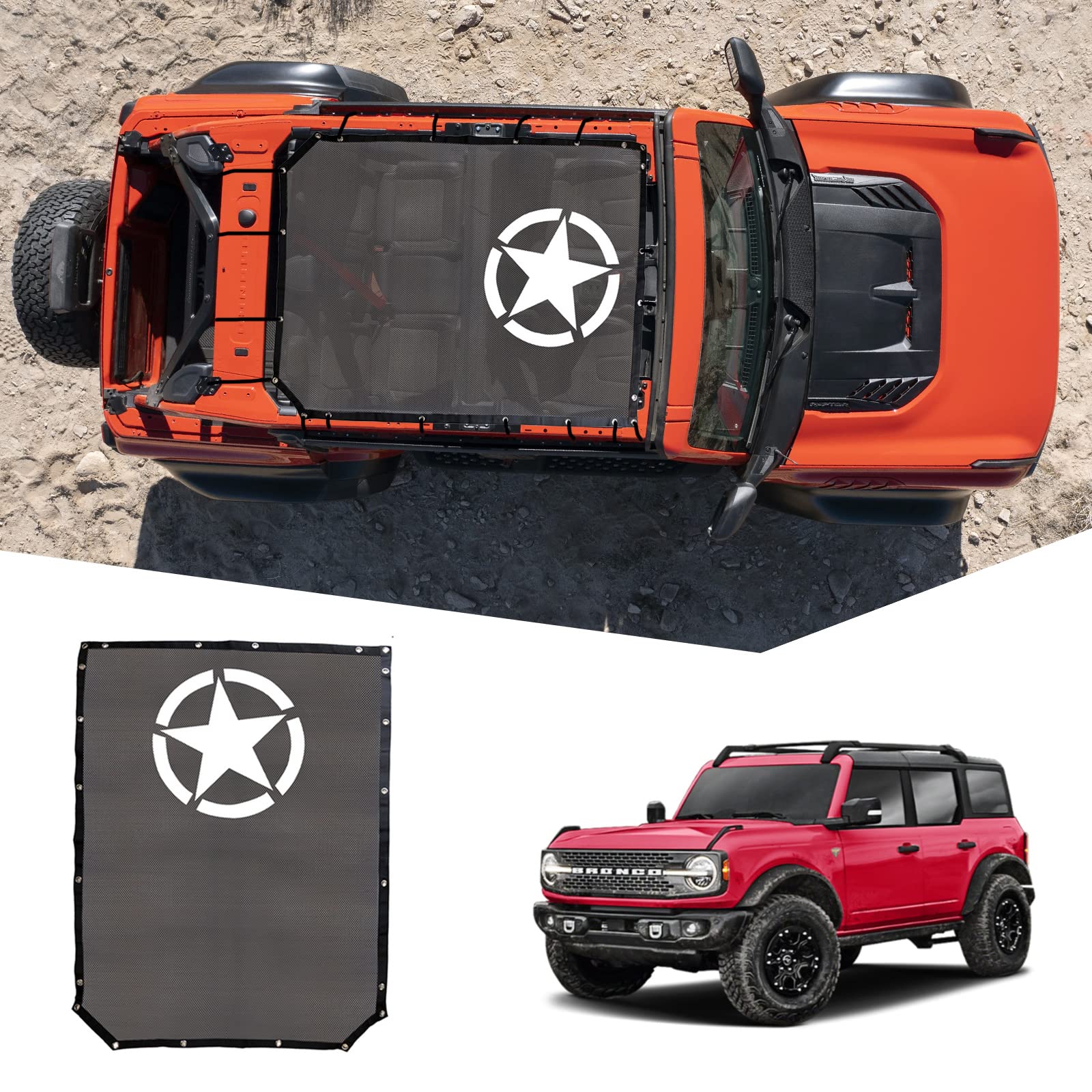 Snapklik.com : VXDAS Sunshade Mesh For Ford Bronco Accessories 2021 ...