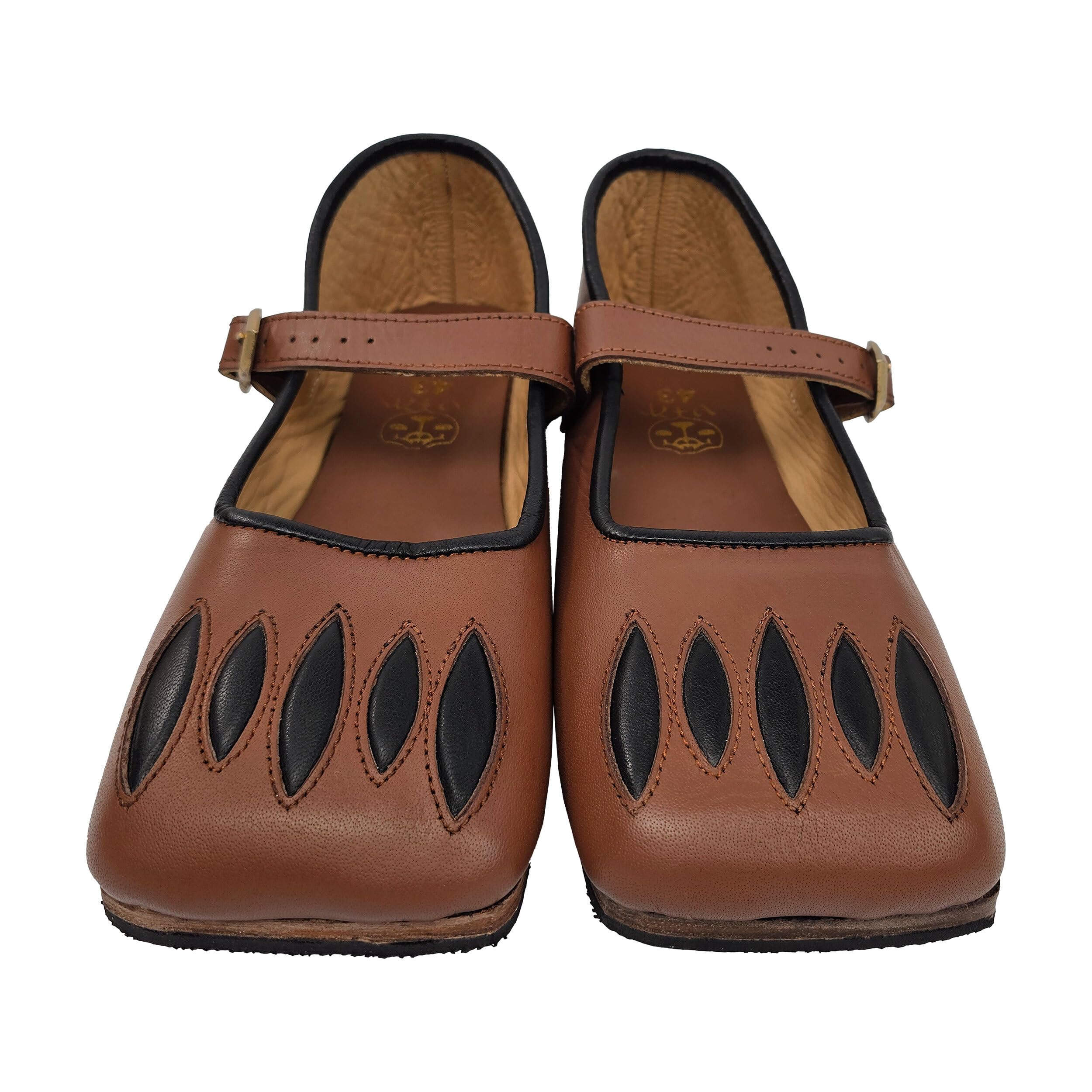 Kuhmaulschuhe/Renaissance Schuhe Caspar- Leder- braun/schwarz oder schwarz/rot- LARP, Reenactment,Mittelalter