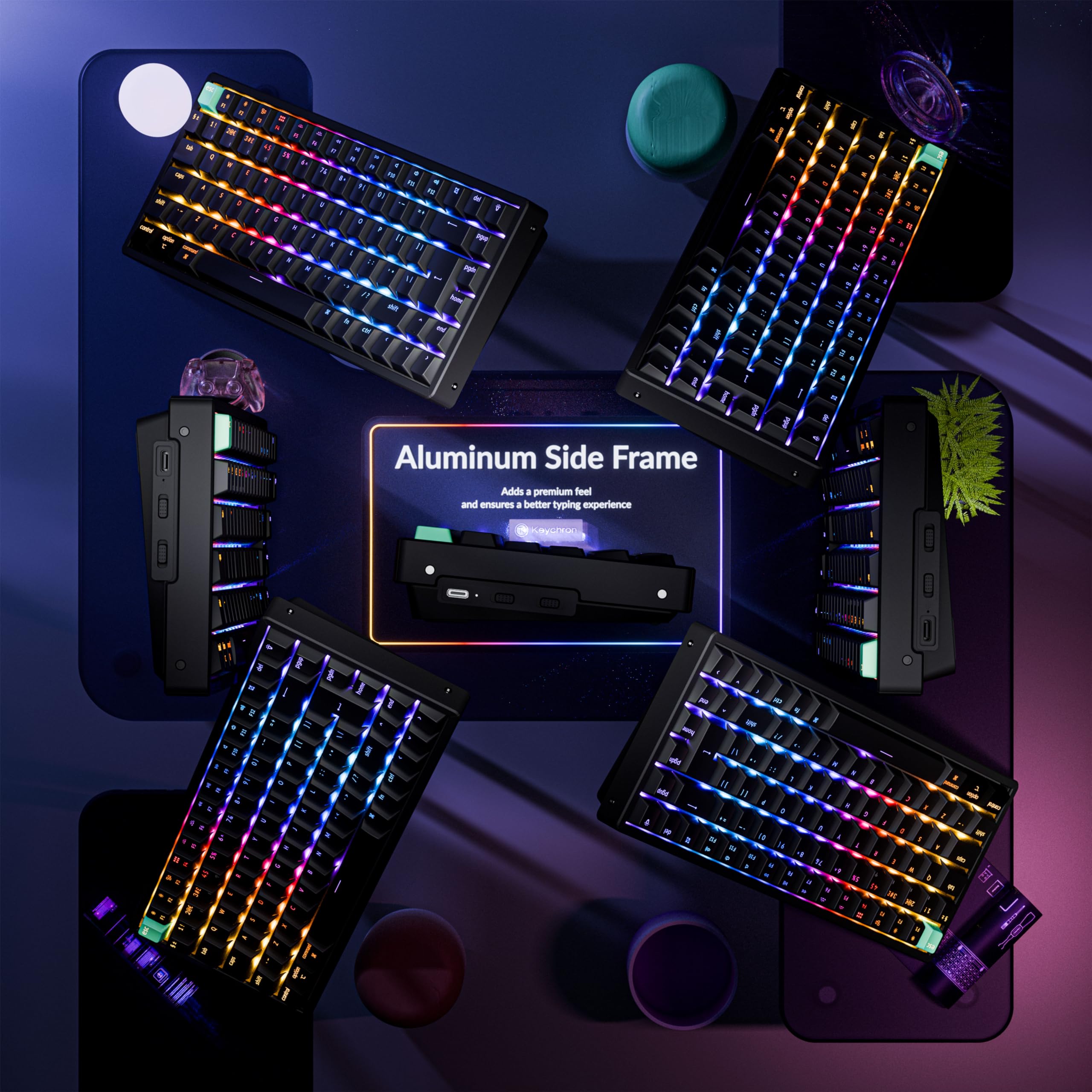 Keychron K2H-J1-UK tastiera Gaming USB + RF Wireless + Bluetooth QWERTY Inglese UK Nero (KEYCHRON K2H-J1-UK KEYBOARD) - Versione UK