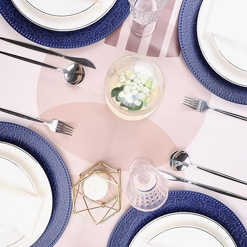 Miniatura 7 de Platos de carga azul marino con bordes de cuentas, juego de 6 platos de plástico a granel para bodas, platos de cena, decoración de mesa,