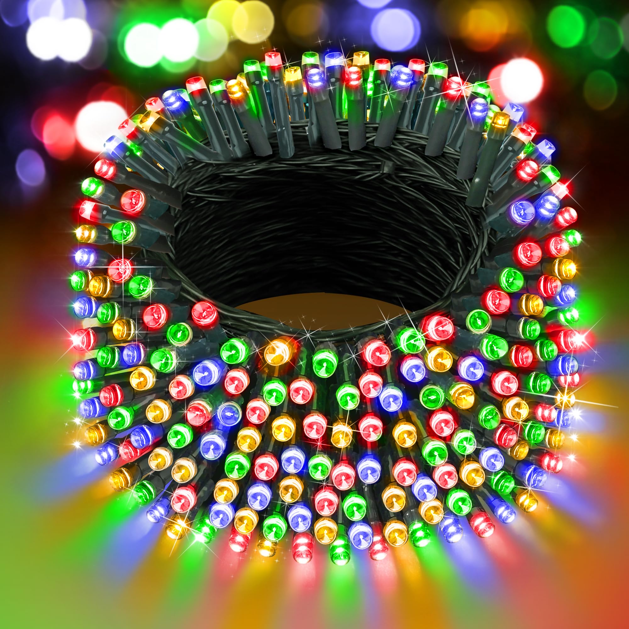 XURISEN 280 LED String Lights,108FT Plug in Christmas Lights Indoor/Outdoor Waterproof, 8 Modes & Memory Twinkle Green Wire Fairy Lights Decor for