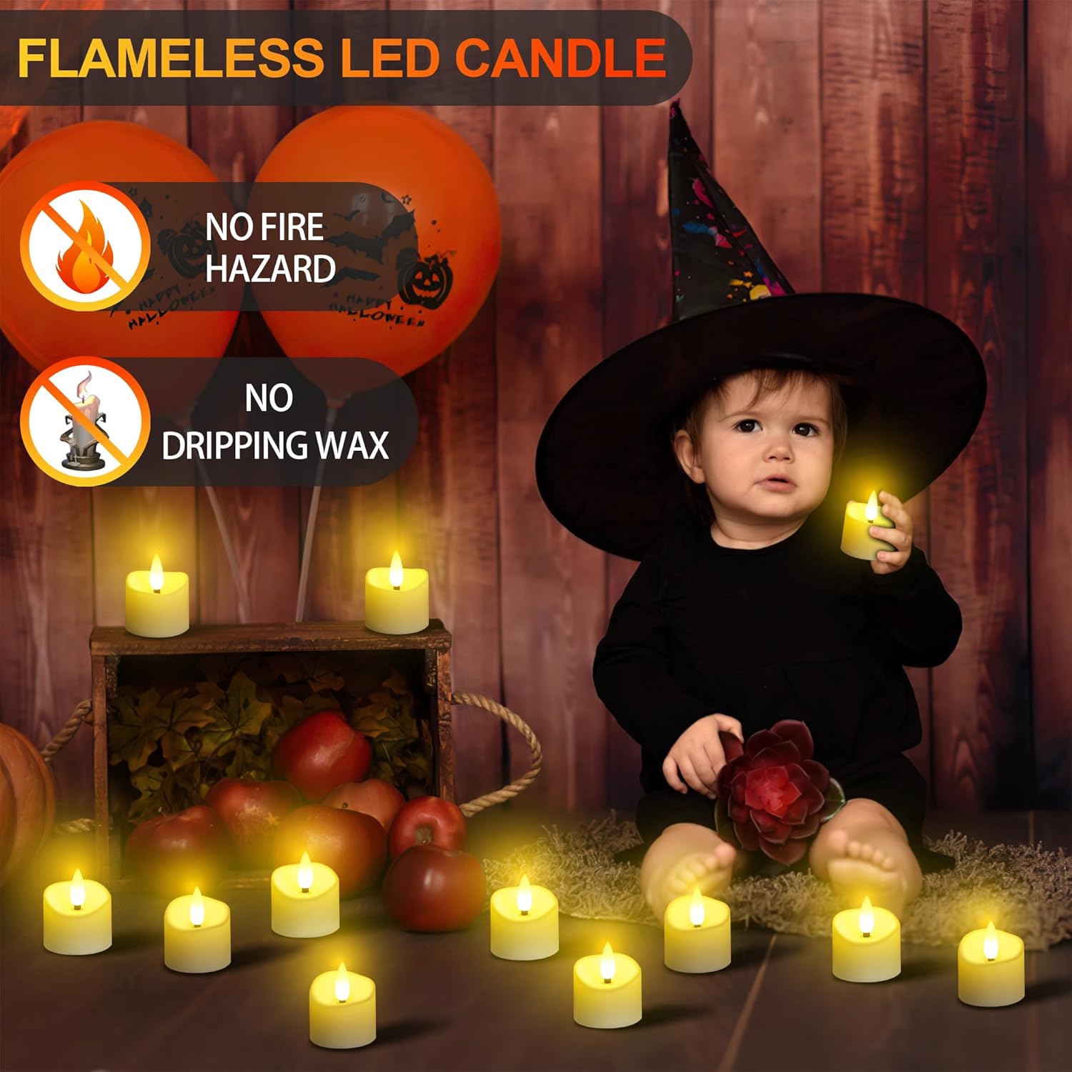 YiaMia Rechargeable Tea Lights with Remote, Flameless LED Candle with 24H Cycle Timer, Battery Operated Tea Lights for Votive, Weddings, Parties, Halloween, Christmas, Home Decoration (6) - Image 5